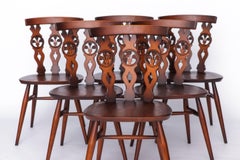 Set of 6 Mid-Century Elm Dining Chairs by Ercol – Vintage English Chairs, 1960s