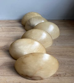 Set of 6 Mid-Century Era, Art Deco Style, Good Condition Alabaster Wall Sconces