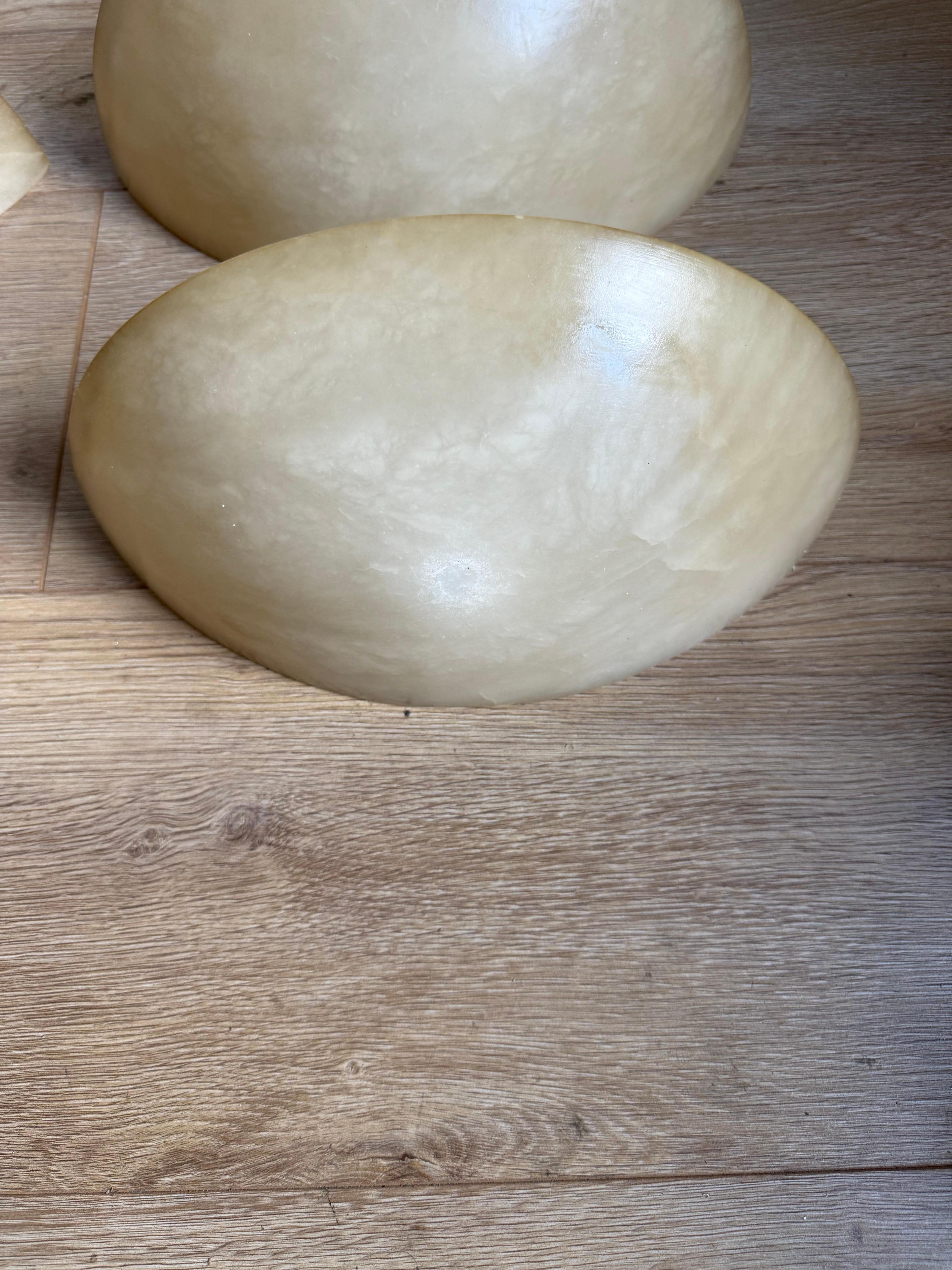 Set of 6 Mid-Century Era, Art Deco Style, Good Condition Alabaster Wall Sconces For Sale 3