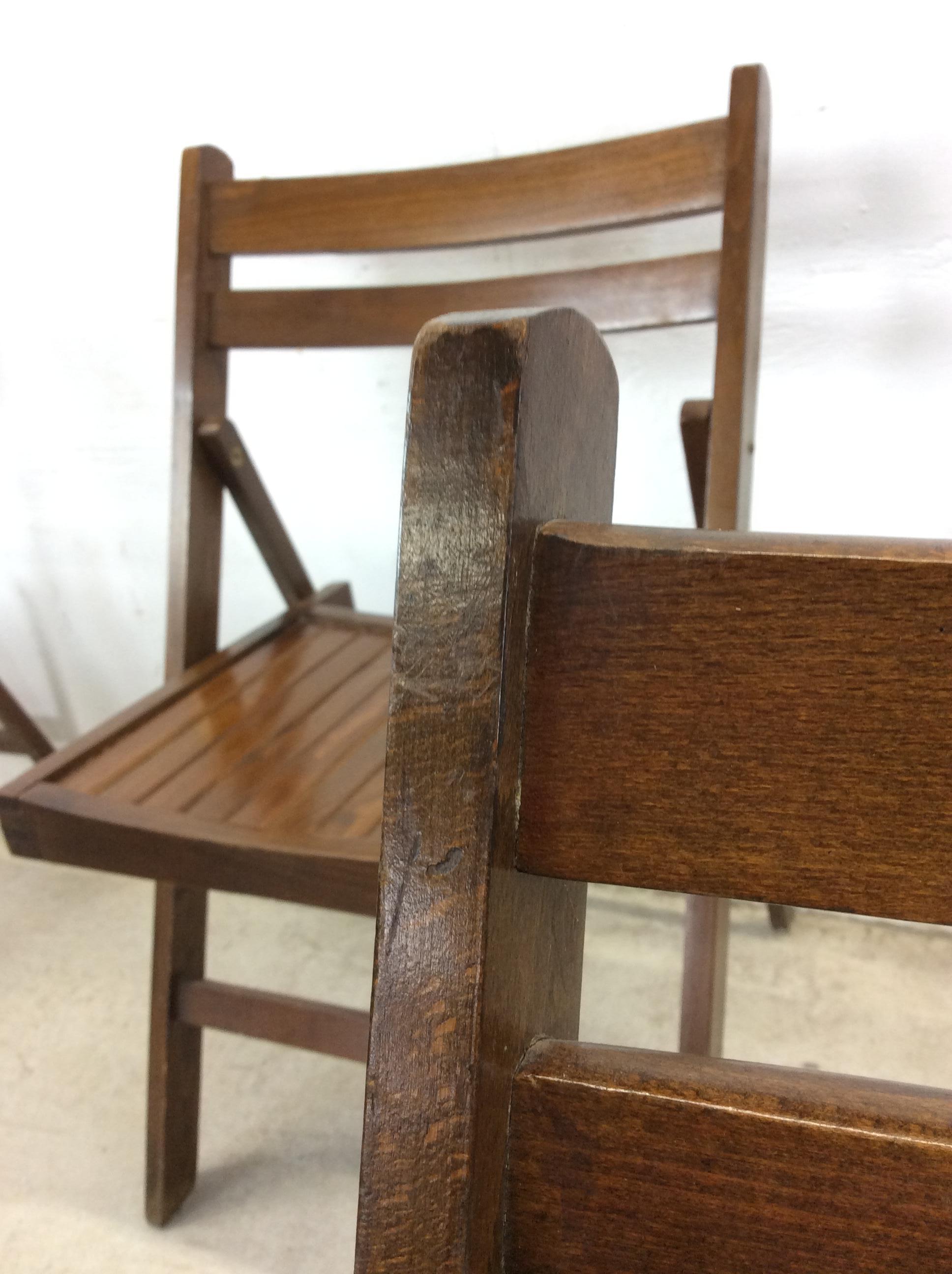 Ensemble de 6 chaises pliantes du milieu du siècle avec sièges à lattes en vente 3