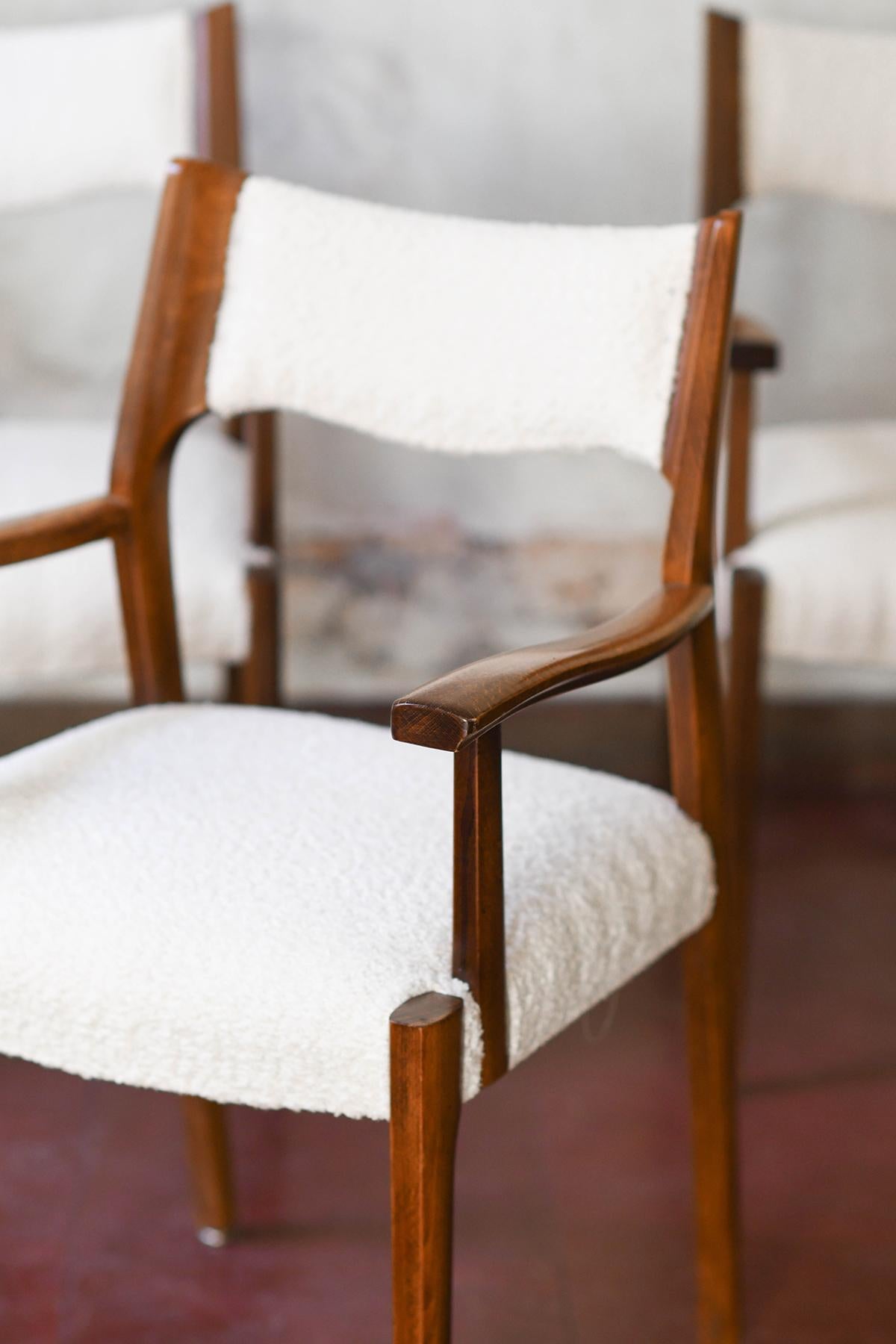 20th Century Set of 6 Mid-Century French armchairs For Sale