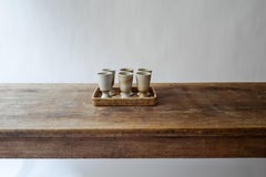 Set of 6 Midcentury French Provincial Earthenware Tumblers – Rustic Charm