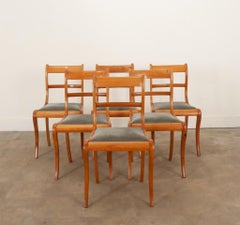 Set of 6 Midcentury Fruitwood Dining Chairs