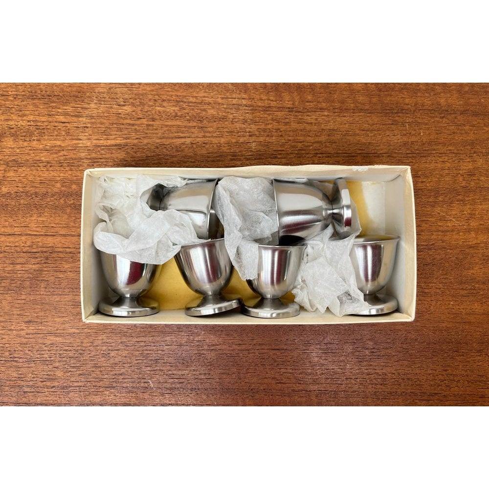 Set of 6 Mid-Century German Cromargan Egg Cups from WMF, 1960s For Sale 4