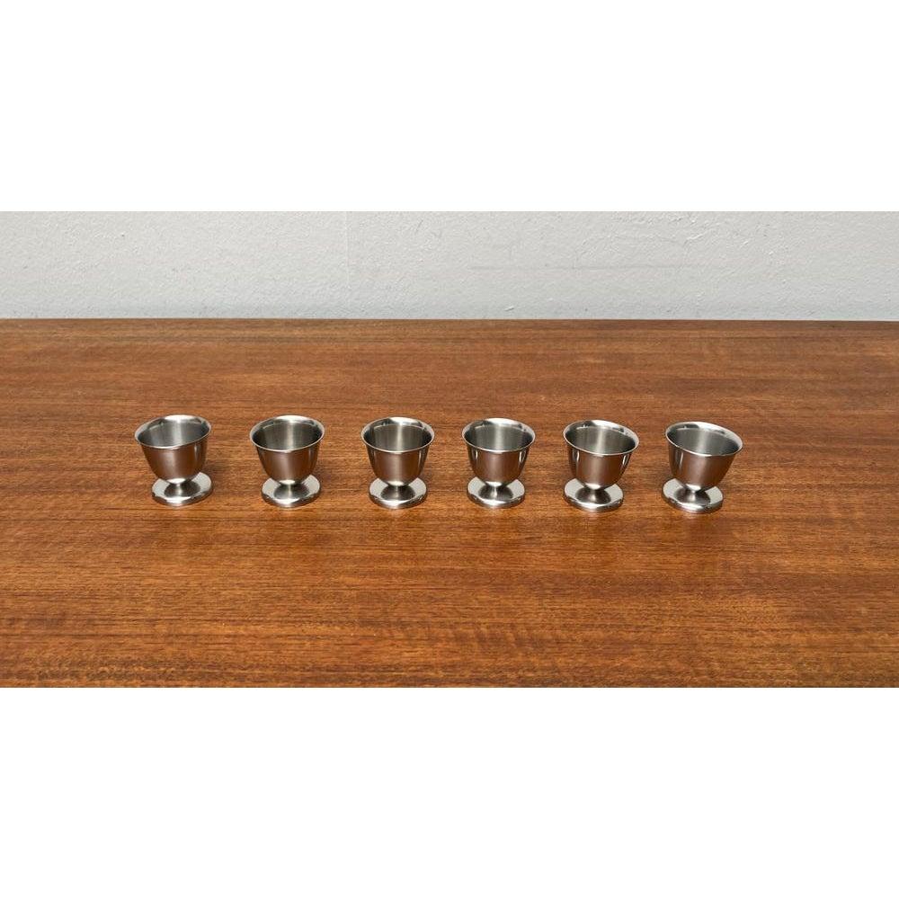 20th Century Set of 6 Mid-Century German Cromargan Egg Cups from WMF, 1960s For Sale