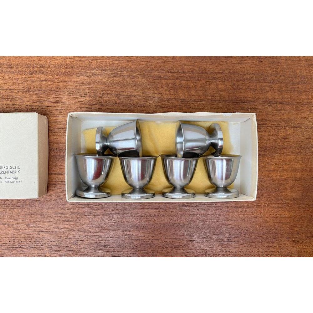 Set of 6 Mid-Century German Cromargan Egg Cups from WMF, 1960s For Sale 3
