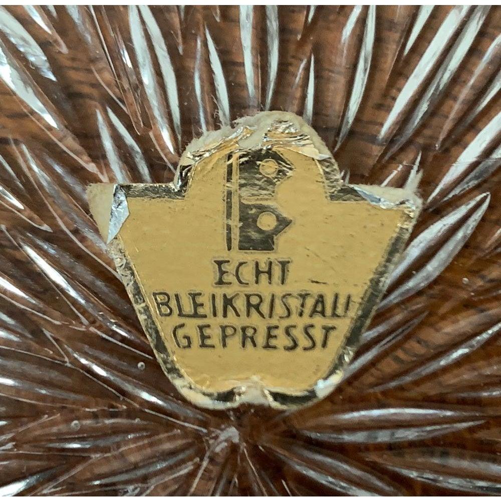 Ensemble de 6 dessous de verre en cristal de plomb allemand du milieu du siècle dans un plateau en teck, années 1960 en vente 5