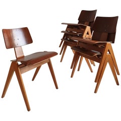 Set of 6 Midcentury 'Hillestak' Chairs by Robin Day for Hille, circa 1950