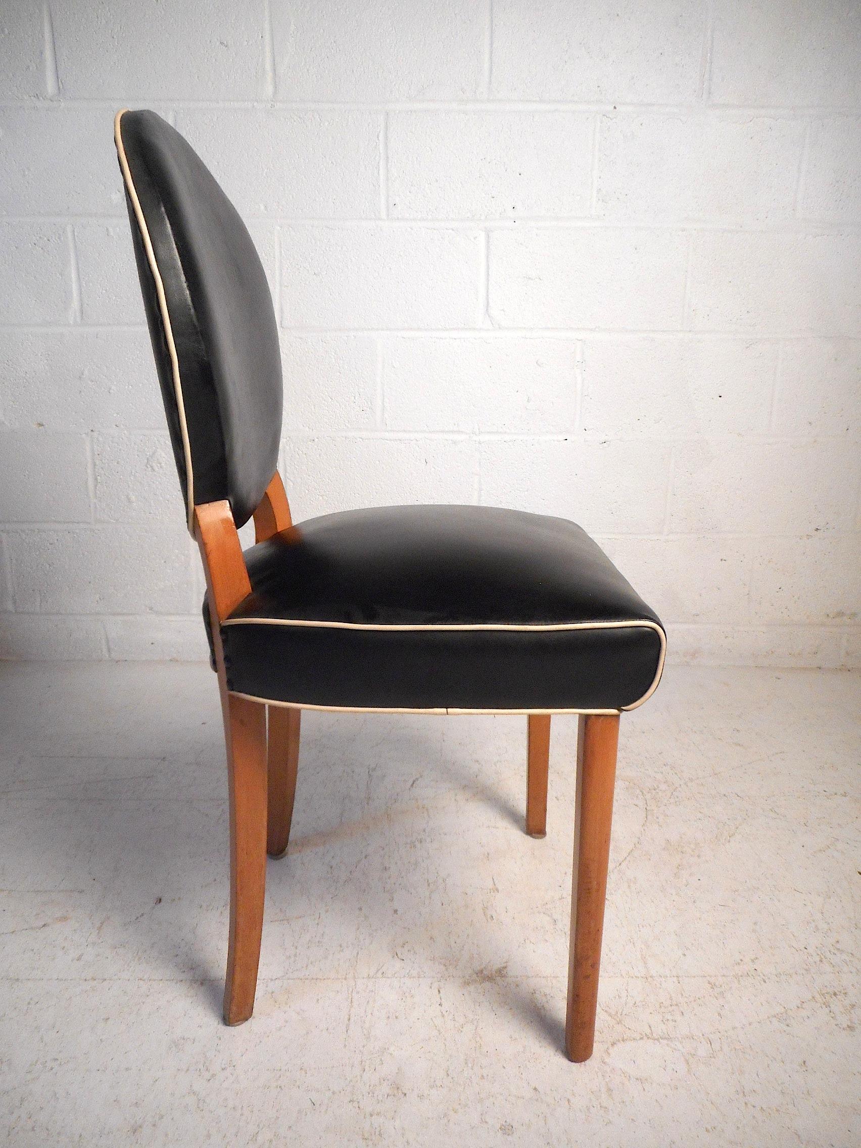 Faux Leather Set of 6 Midcentury Italian Dining Chairs
