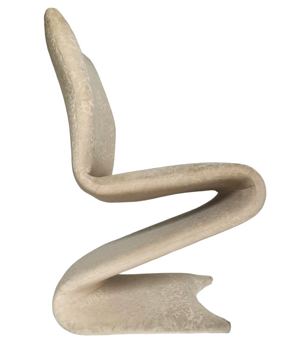 Set of 6 Mid Century Italian Modern Sculptural Dining Chairs After Verner Panton For Sale 3