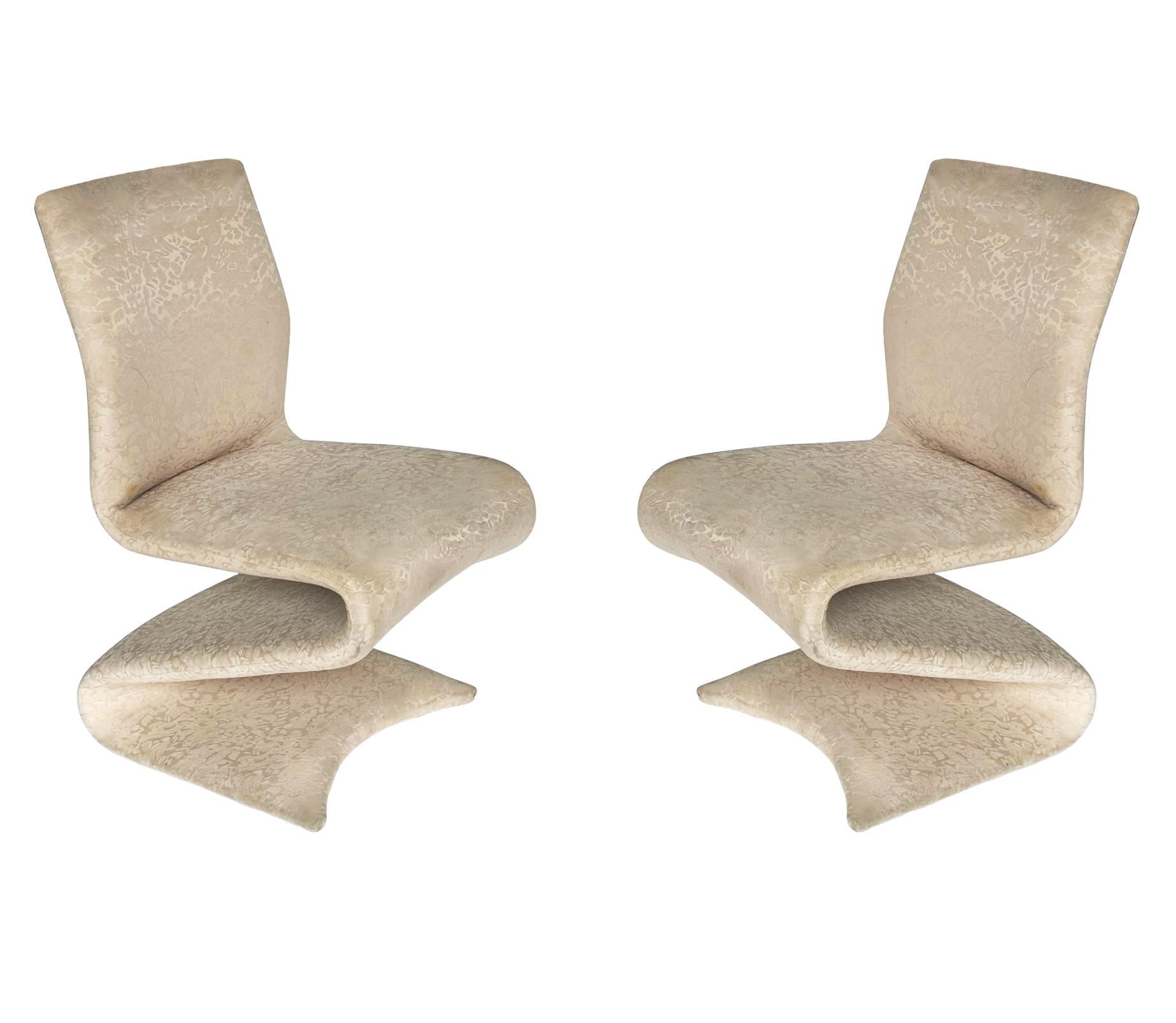 Mid-Century Modern Set of 6 Mid Century Italian Modern Sculptural Dining Chairs After Verner Panton For Sale