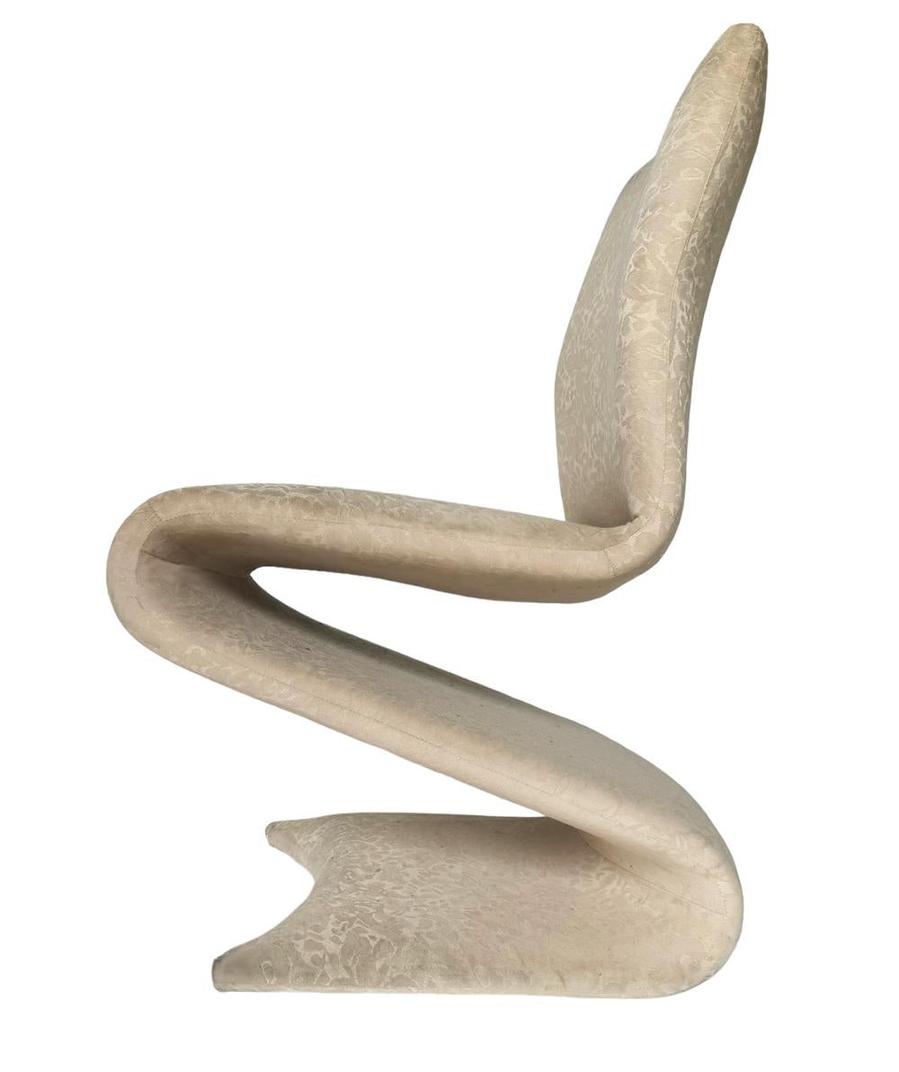 American Set of 6 Mid Century Italian Modern Sculptural Dining Chairs After Verner Panton For Sale
