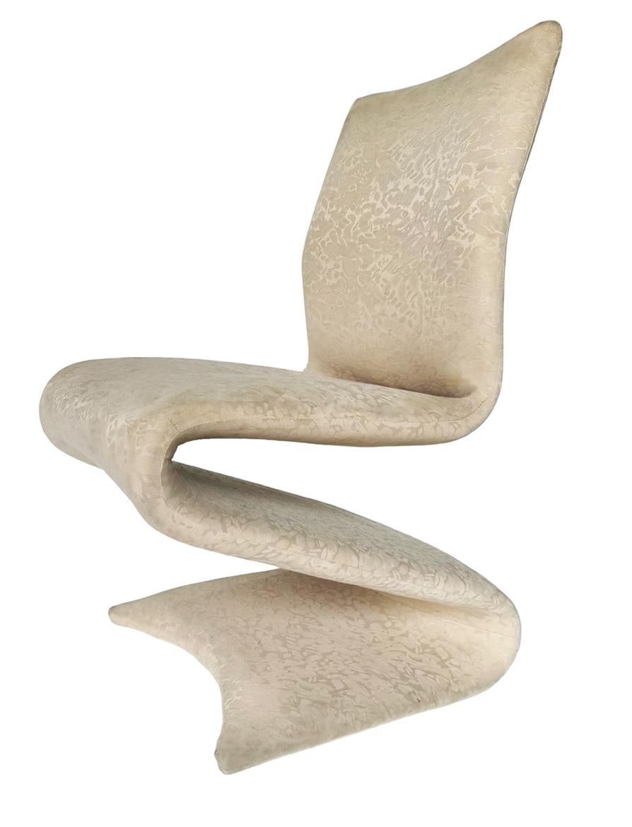 Set of 6 Mid Century Italian Modern Sculptural Dining Chairs After Verner Panton For Sale 2