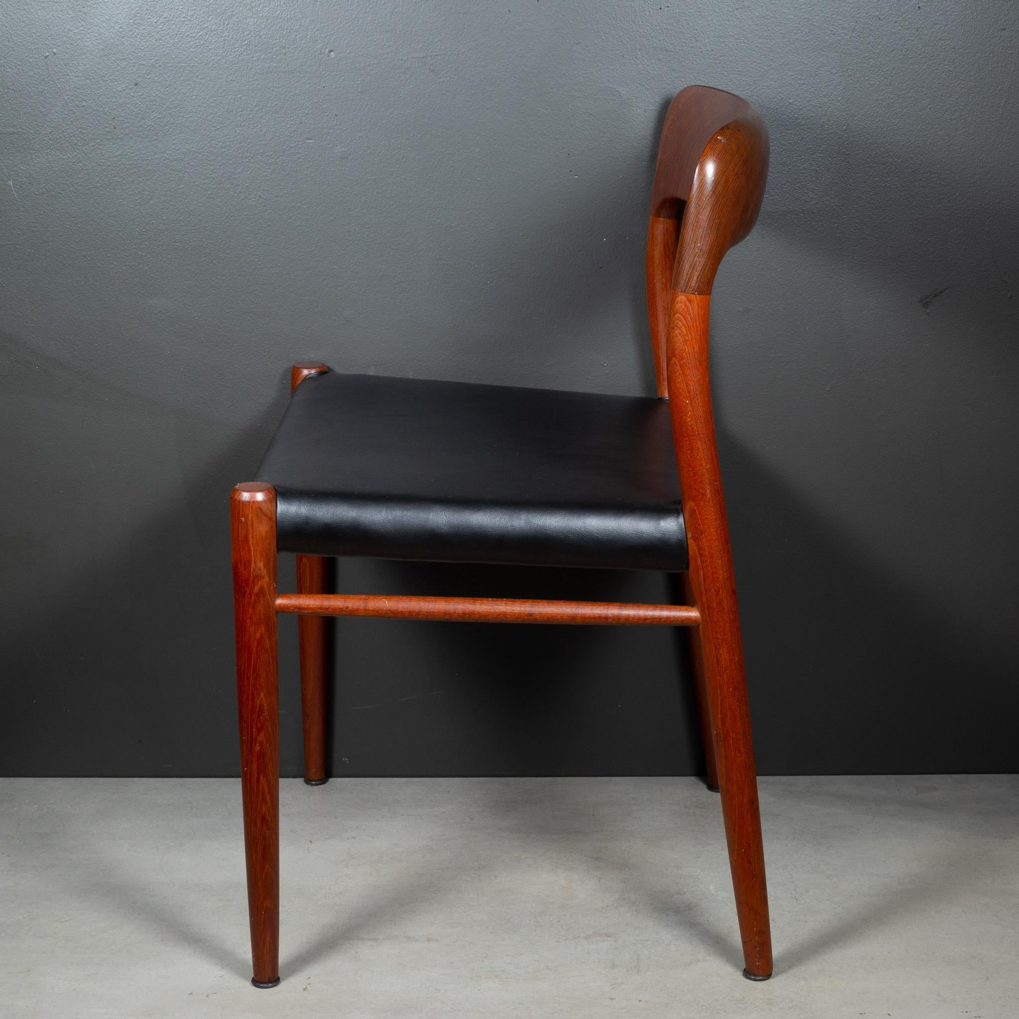 Set of 6 Mid-century J.L. Moller Model #75 Solid Teak Dining Chairs c.1960 For Sale 8