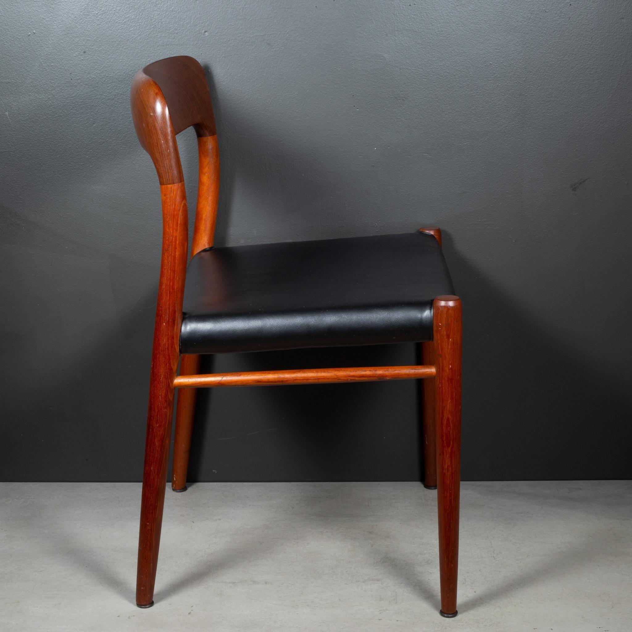 Set of 6 Mid-century J.L. Moller Model #75 Solid Teak Dining Chairs c.1960 For Sale 10