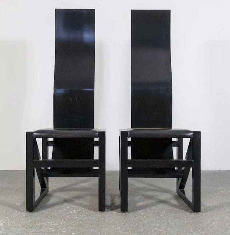 Set of 6 MidCentury Large Dining Chairs Model "Edo" by Kisho Kurokawa