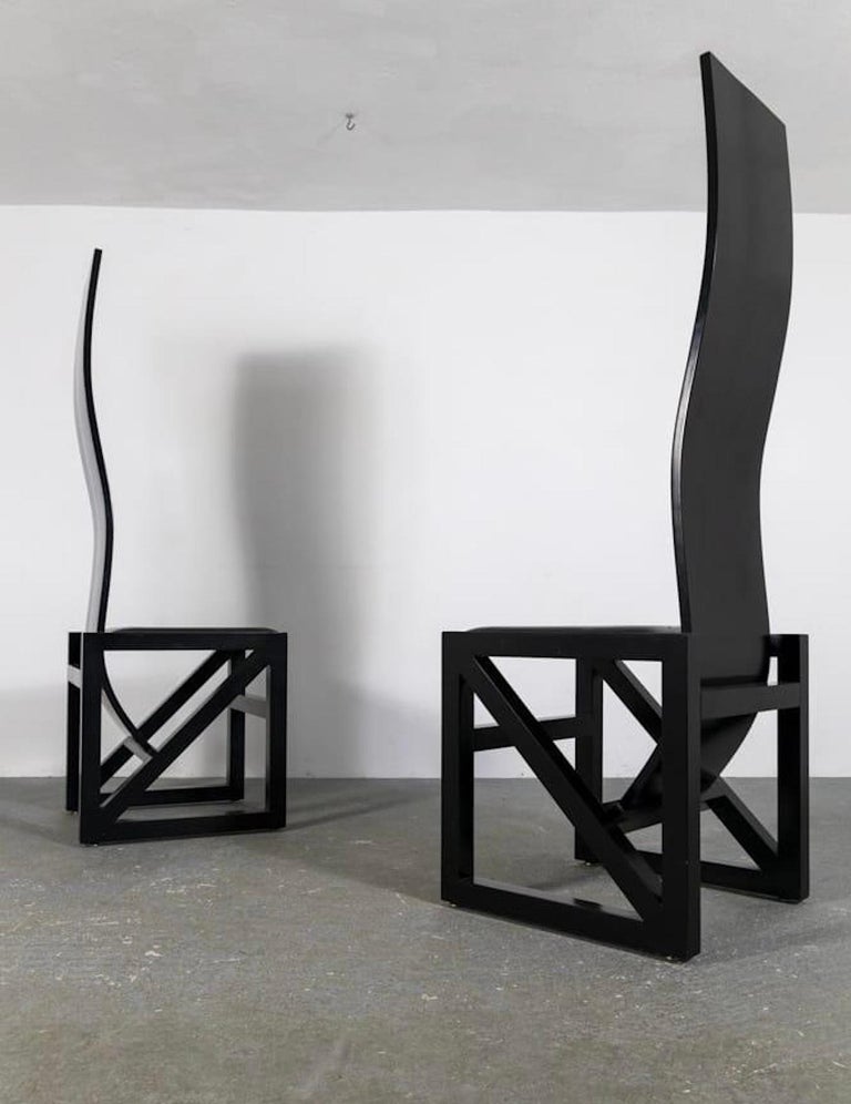 Set of 6 MidCentury Large Dining Chairs Model "Edo" by Kisho Kurokawa