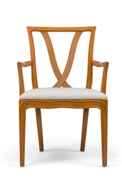 Set of 6 Mid-Century Maple Upholstered Dining Chairs (Tomlinson)