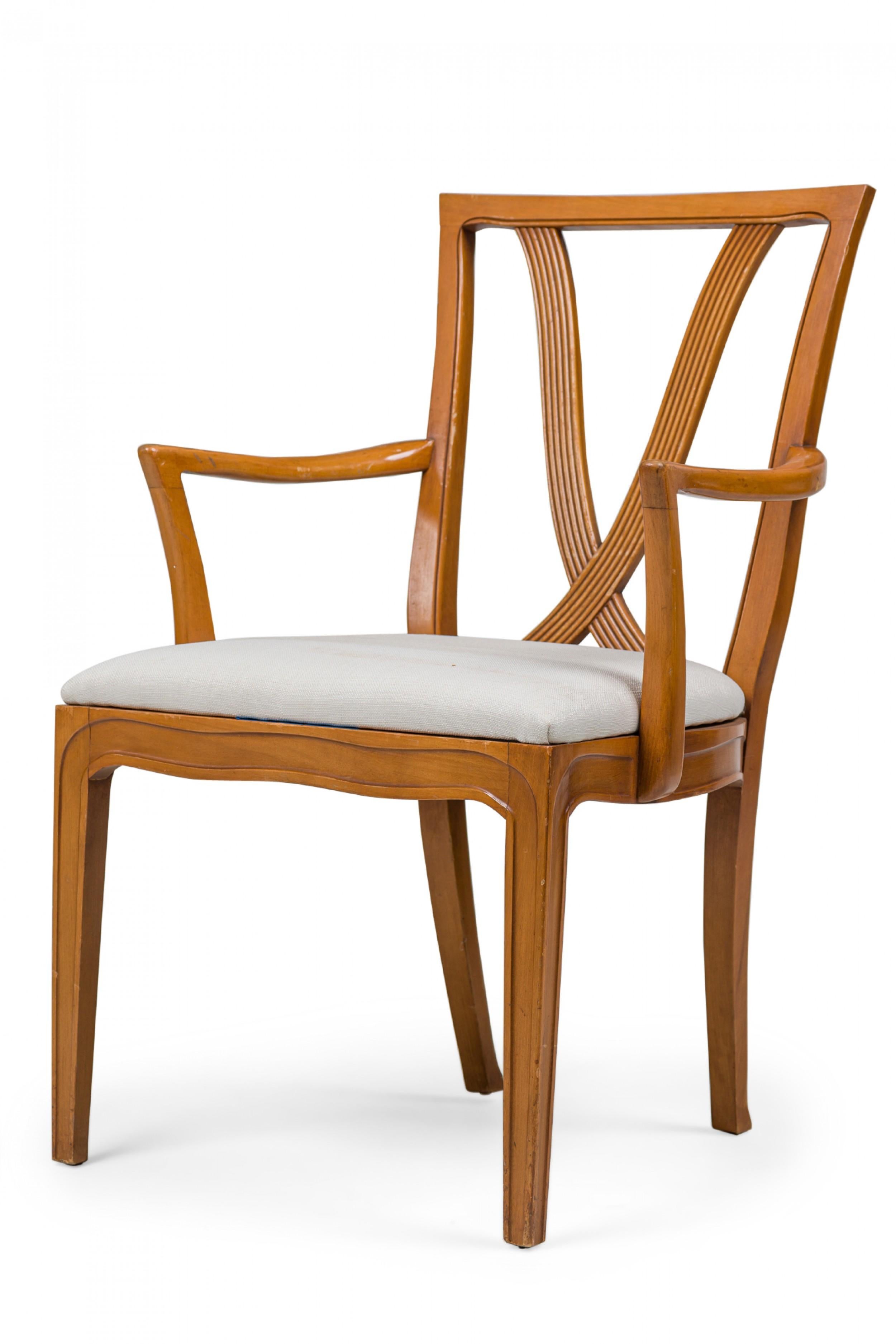 Set of 6 Mid-Century Maple Upholstered Dining Chairs (Tomlinson) (Moderne der Mitte des Jahrhunderts) im Angebot