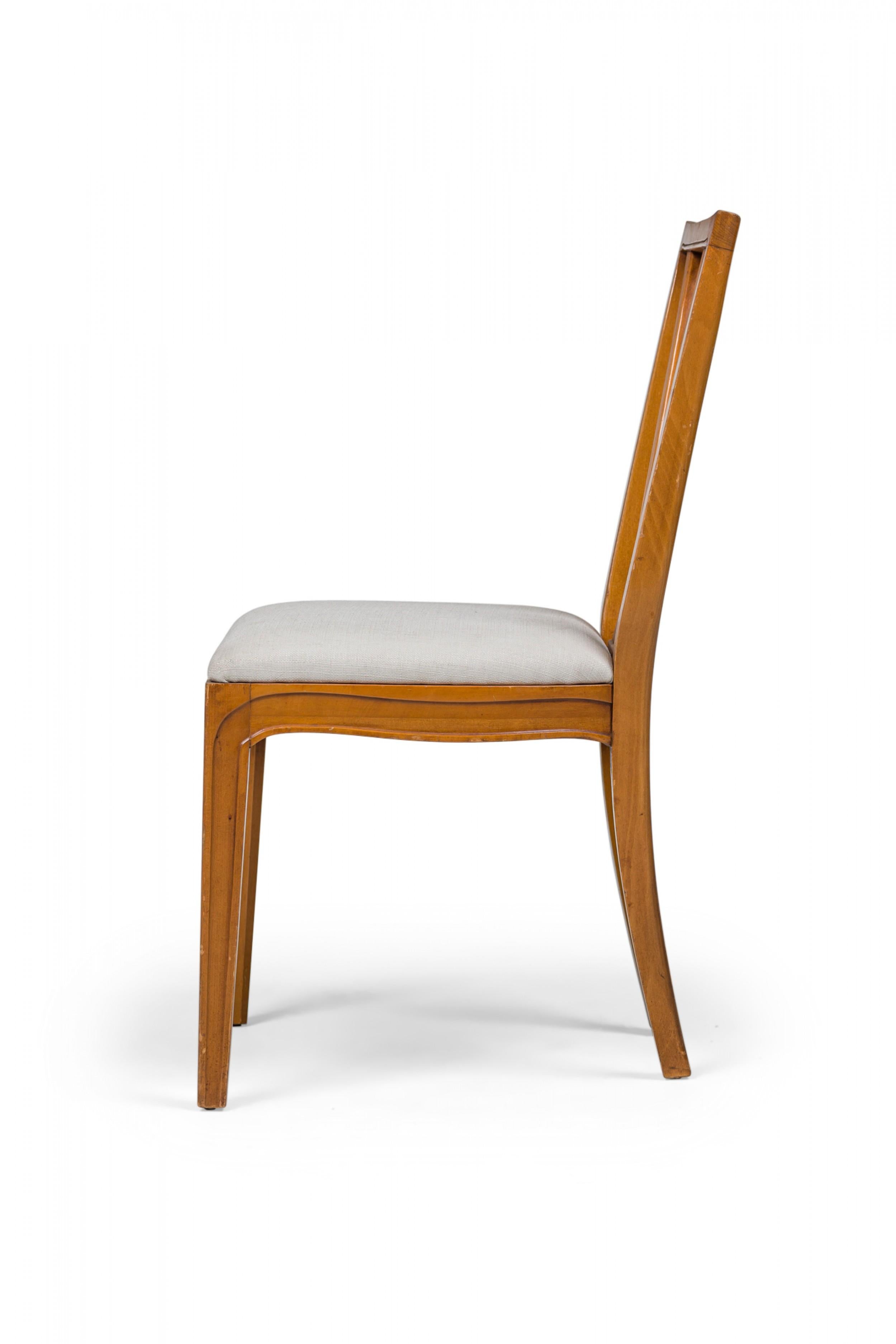 Set of 6 Mid-Century Maple Upholstered Dining Chairs (Tomlinson) (amerikanisch) im Angebot