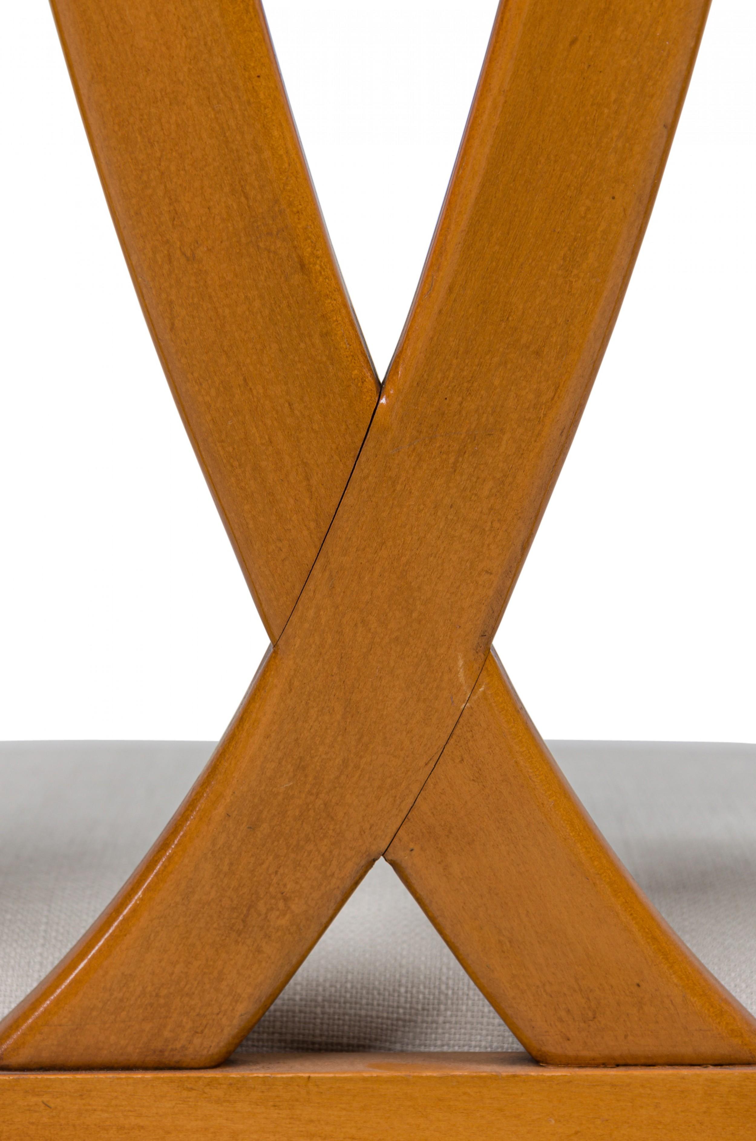 Set of 6 Mid-Century Maple Upholstered Dining Chairs (Tomlinson) (20. Jahrhundert) im Angebot