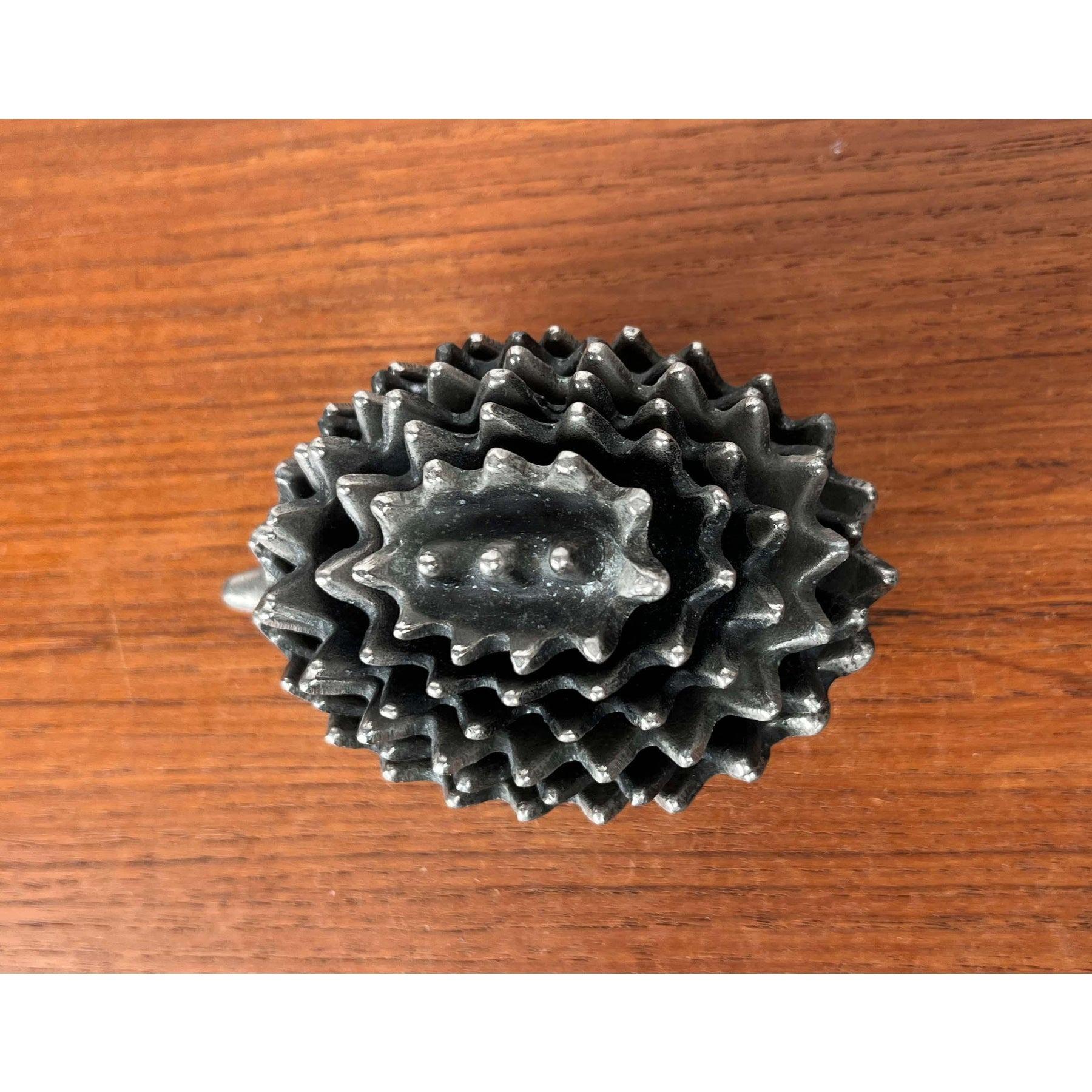 Set of 6 Mid-Century Metal Hedgehog Stacking Ashtray from the Ussr, 1960s For Sale 11