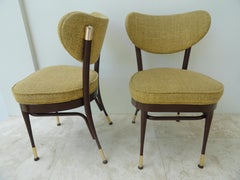 Set of 6 Midcentury Metal Side Dining Chairs