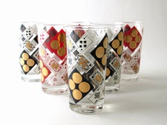 Set of 6 Mid-Century Modern 22-Karat Cocktail Glasses