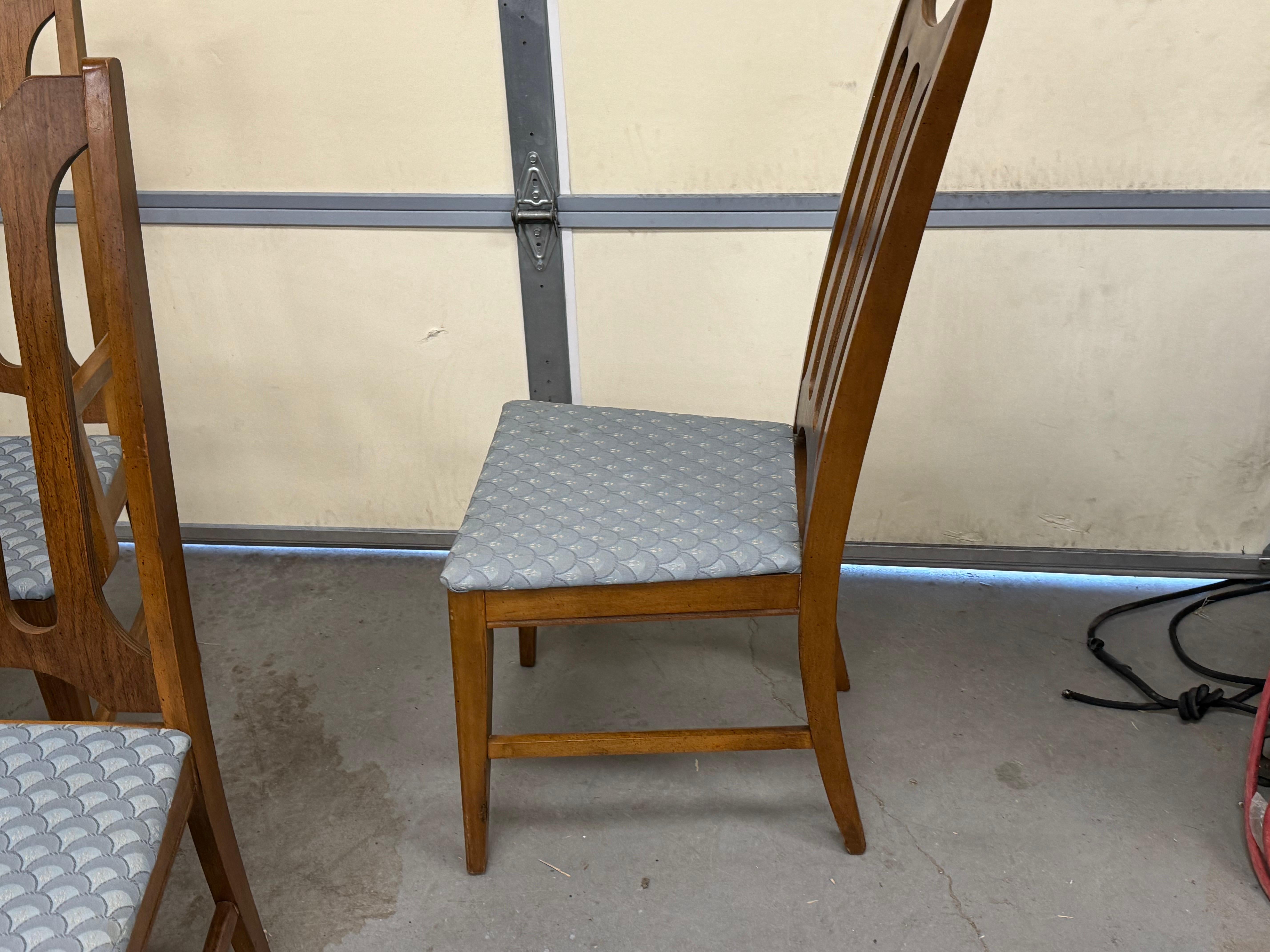 Set of 6 Mid-Century Modern Bassett Prestige Walnut Dining Chairs 5