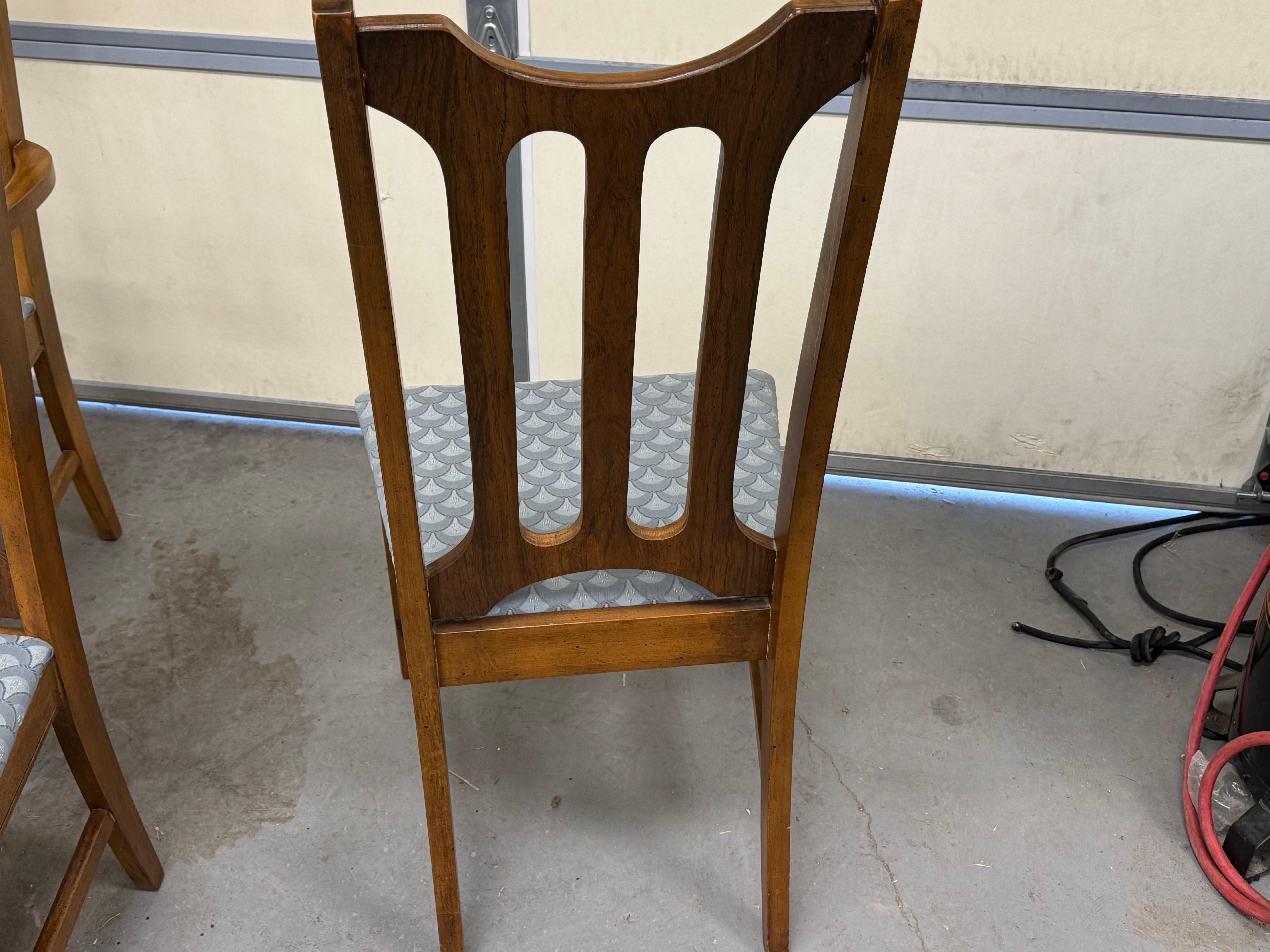Set of 6 Mid-Century Modern Bassett Prestige Walnut Dining Chairs 12