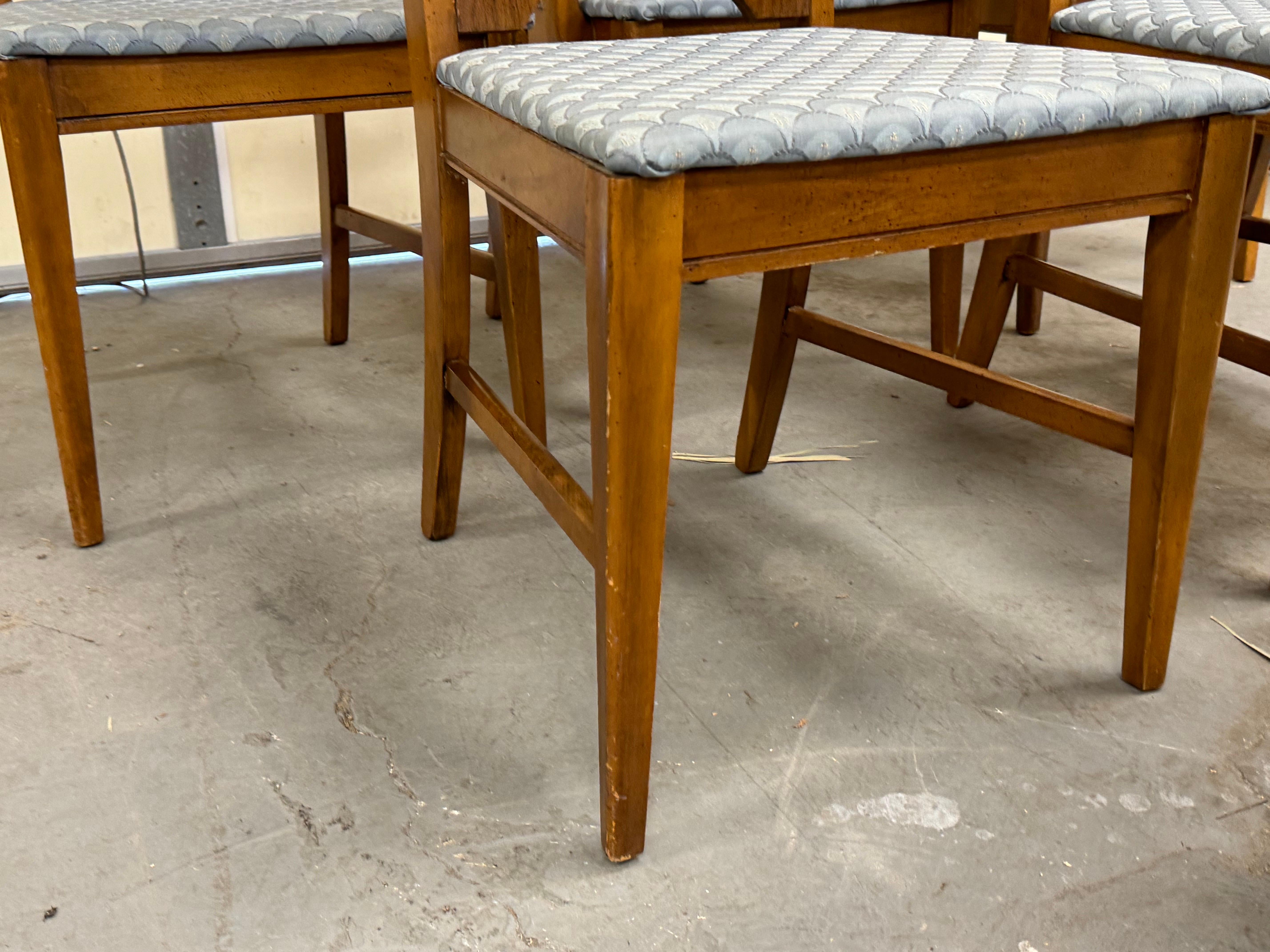 Set of 6 Mid-Century Modern Bassett Prestige Walnut Dining Chairs 13