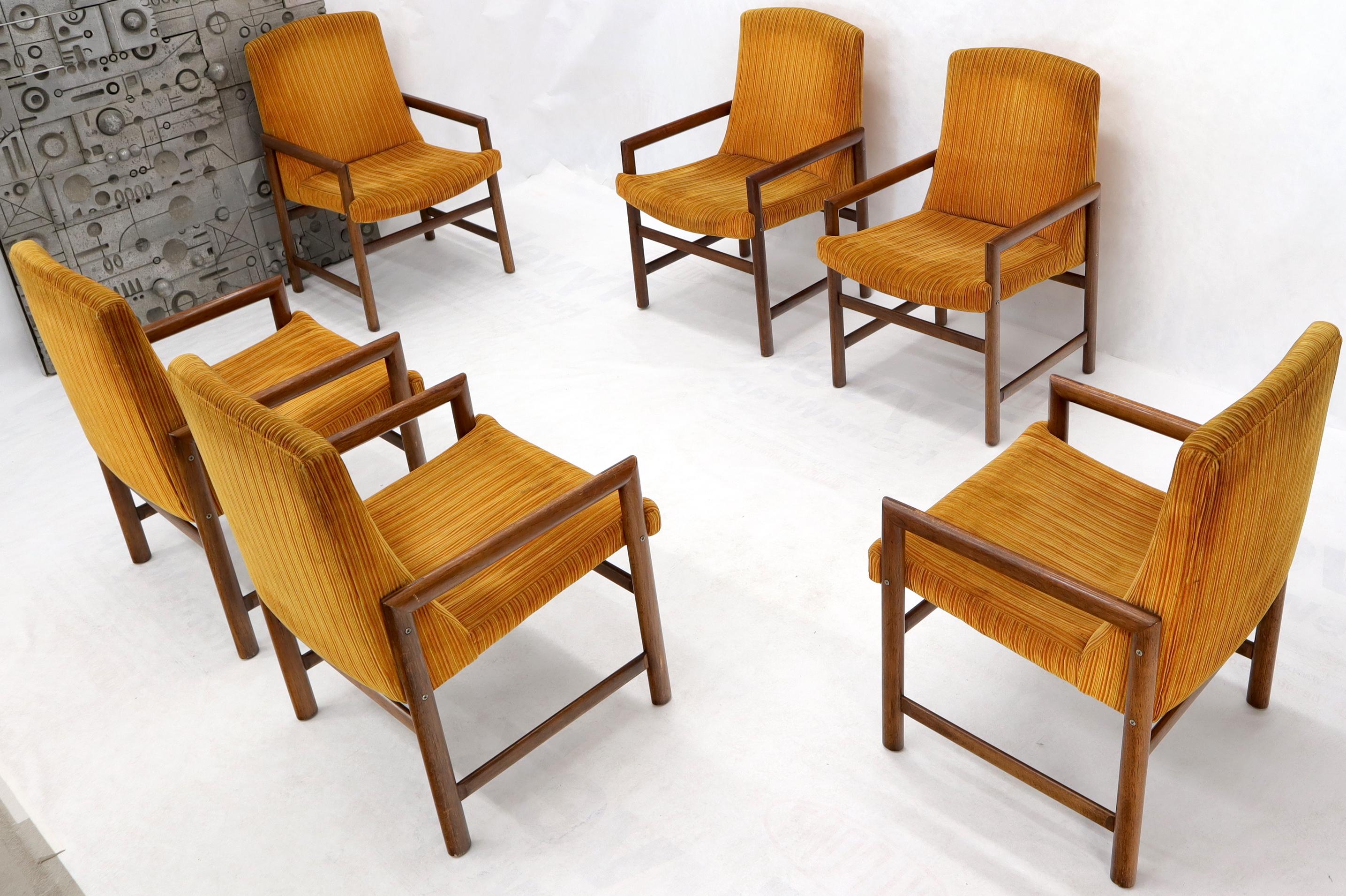 American Set of 6 Mid-Century Modern Dining Armchairs