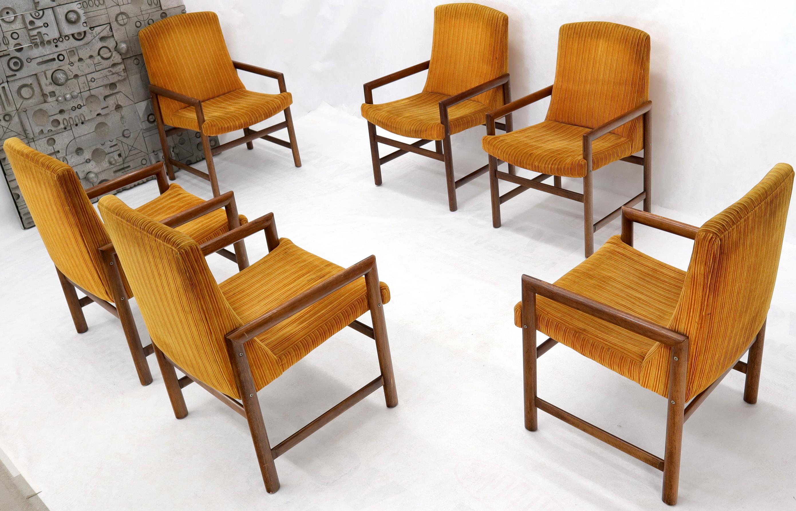 Set of 6 Mid-Century Modern Dining Armchairs In Good Condition In Rockaway, NJ