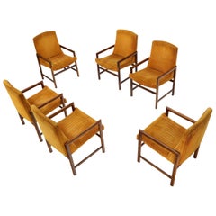 Ensemble de 6 fauteuils de salle à manger de style mi-siècle moderne