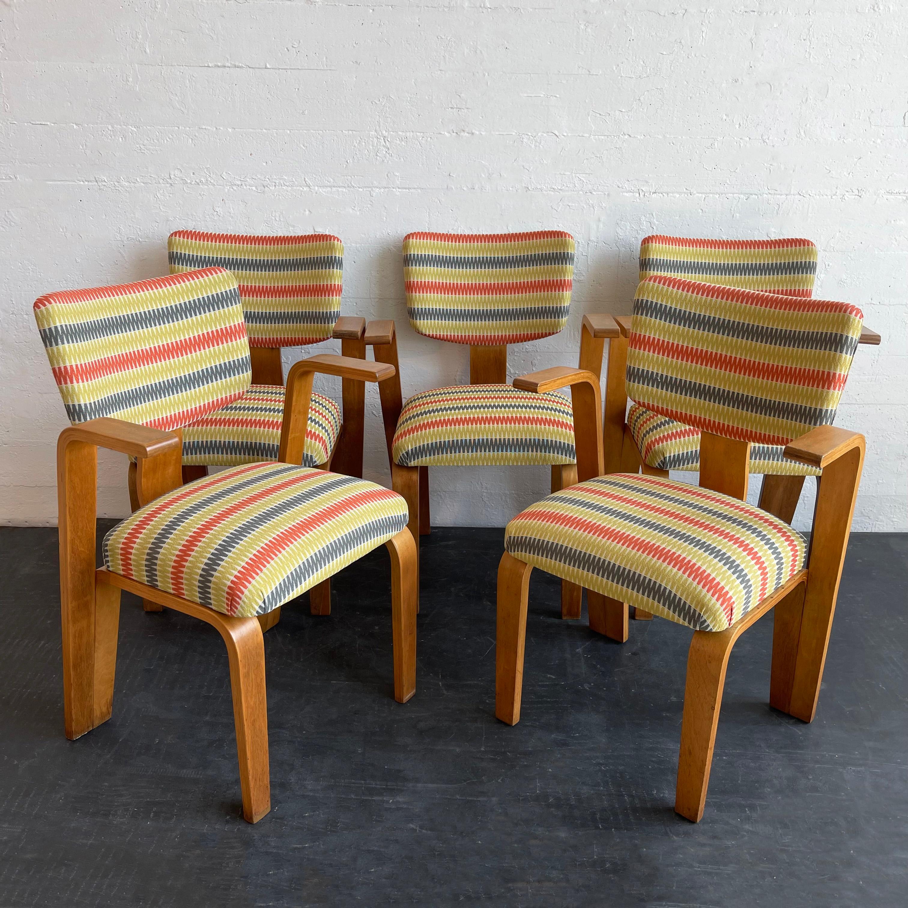 American Set Of 6 Mid-Century Modern Bentwood Dining Chairs By Thonet
