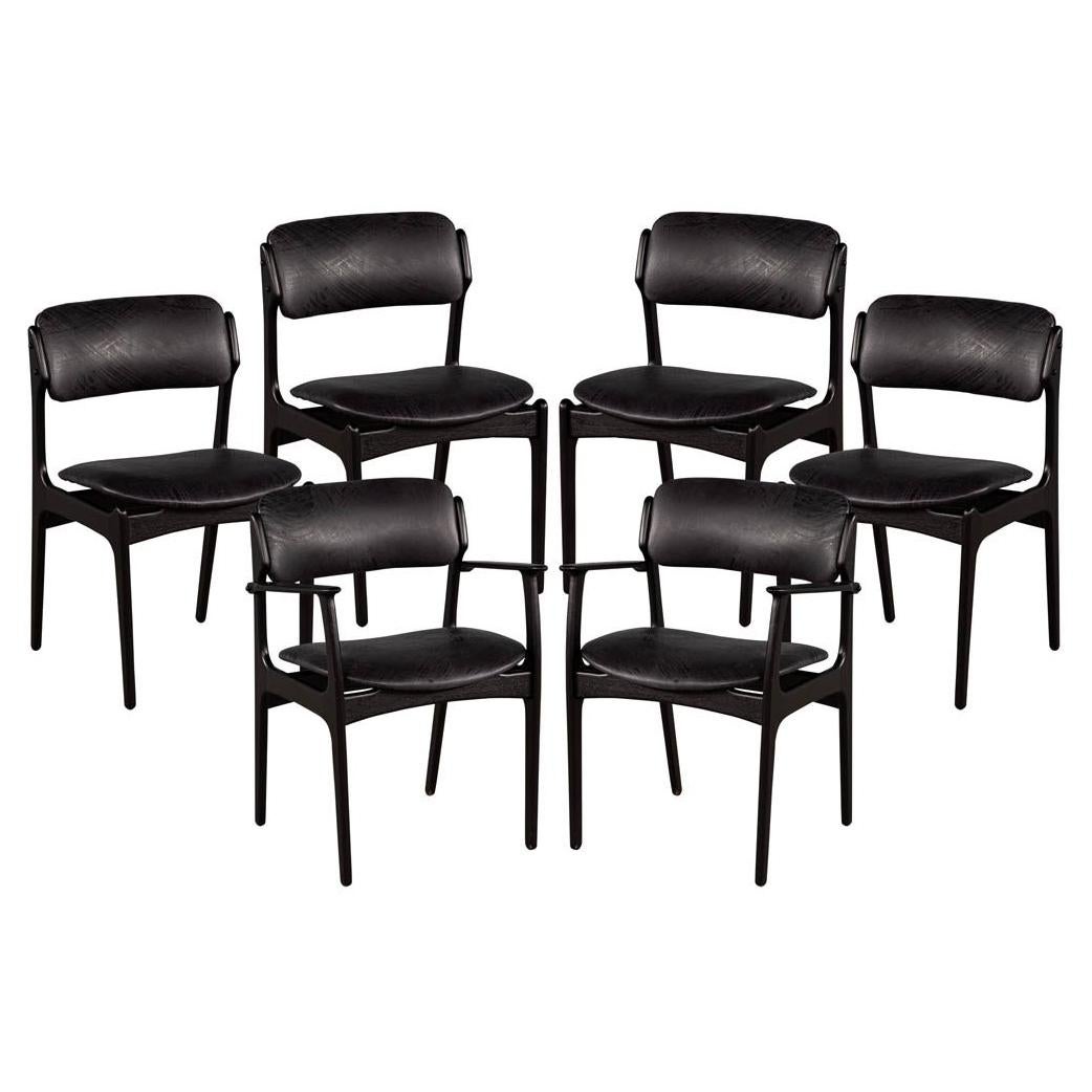 Set of Six MidCentury Modern Dining Chairs For Sale at 1stDibs