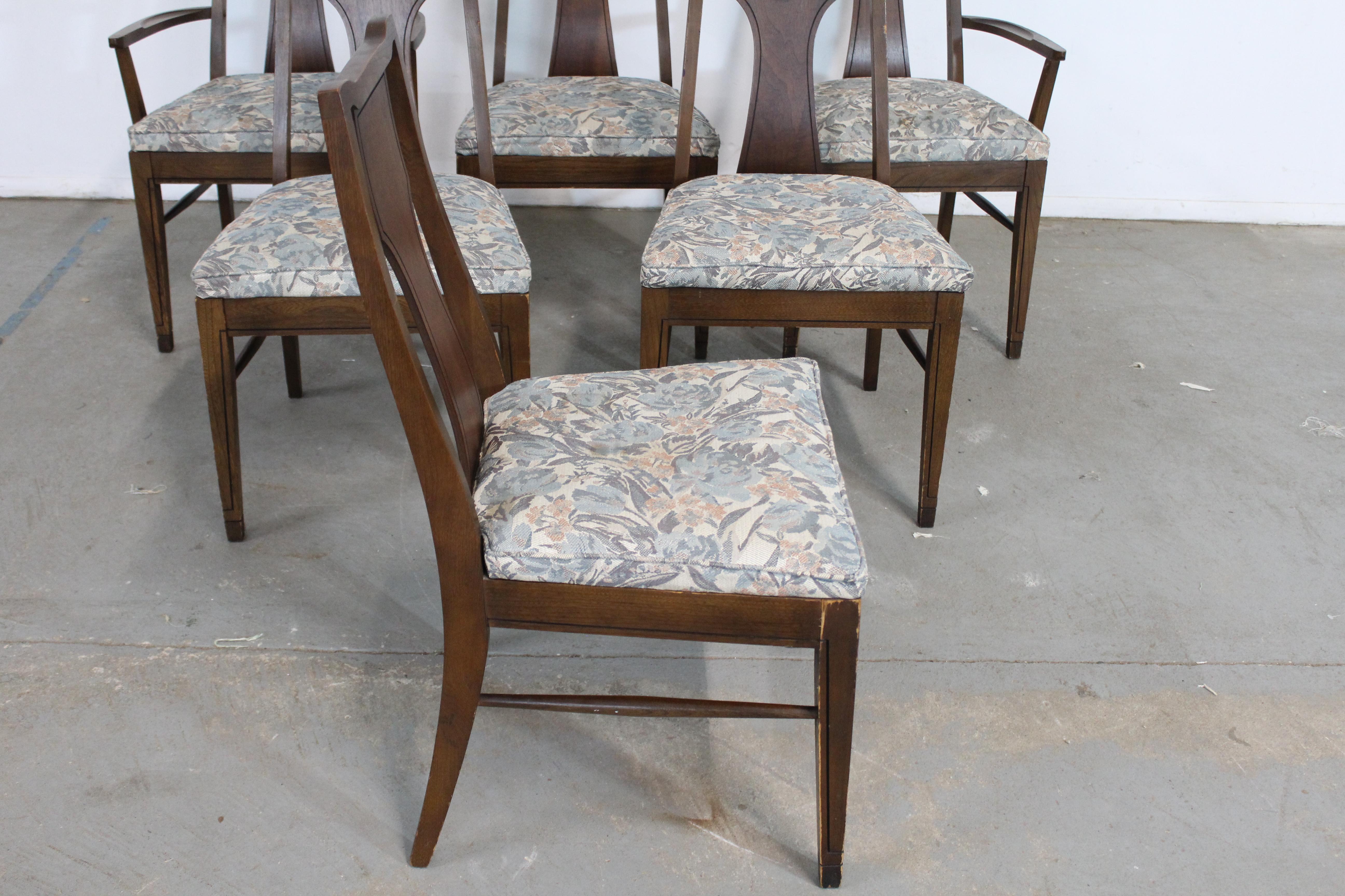 Set of 6 Mid-Century Modern Broyhill Emphasis Walnut Dining Chairs 6