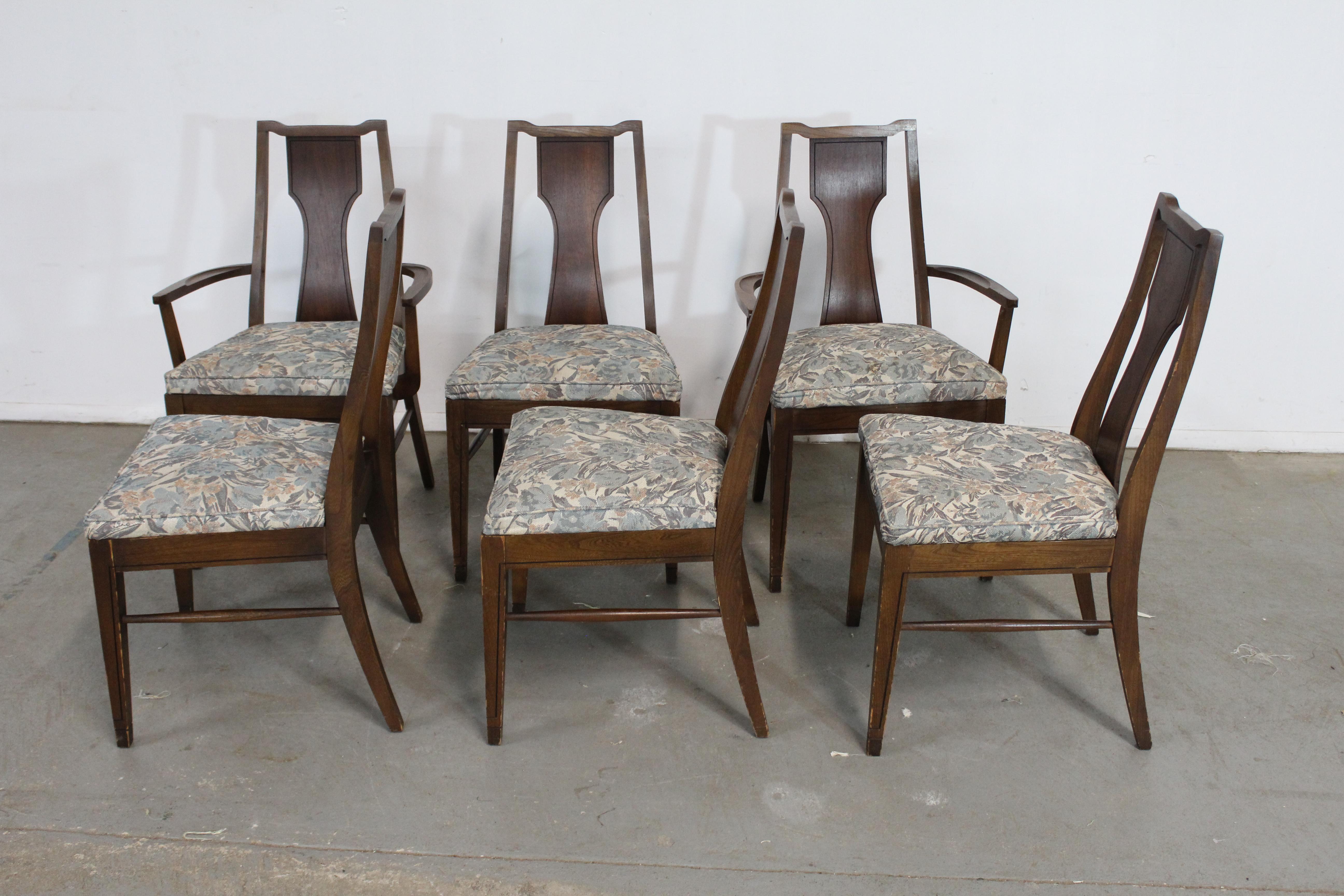 Set of 6 Mid-Century Modern Broyhill Emphasis Walnut Dining Chairs 8