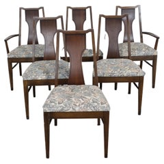 Vintage Set of 6 Mid-Century Modern Broyhill Emphasis Walnut Dining Chairs
