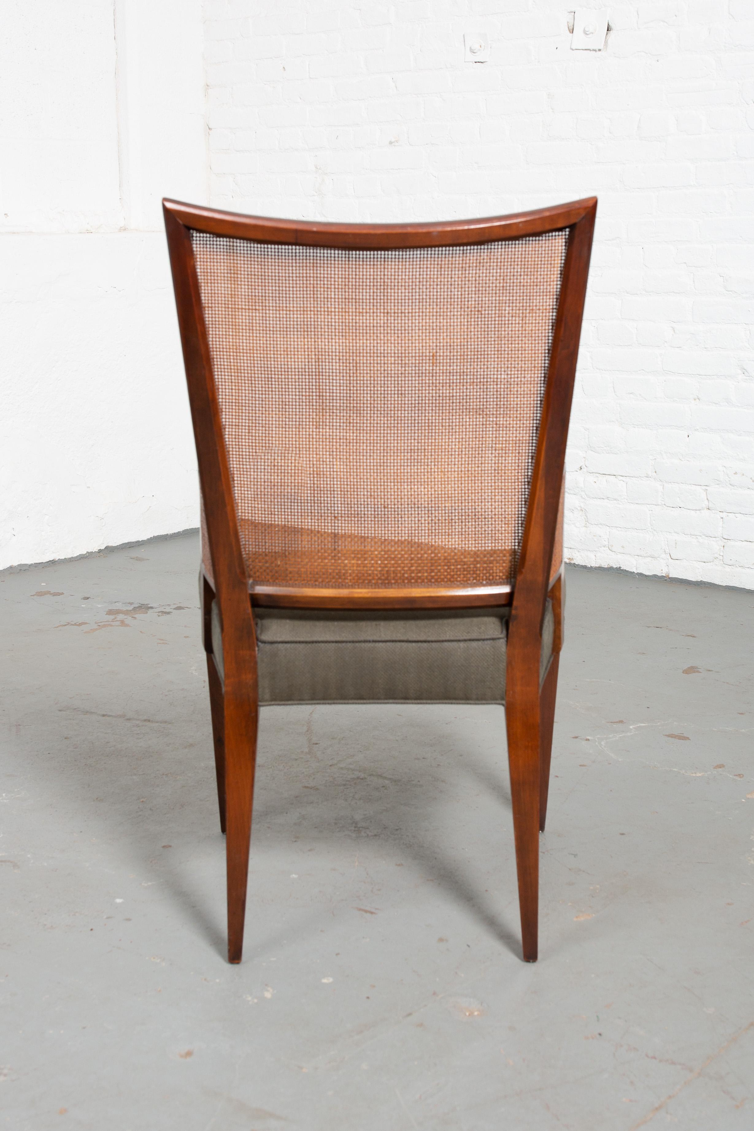 6 Baker Mid-Century Modern Cane Back Dining Chairs Attributed to Harvey Probber 4