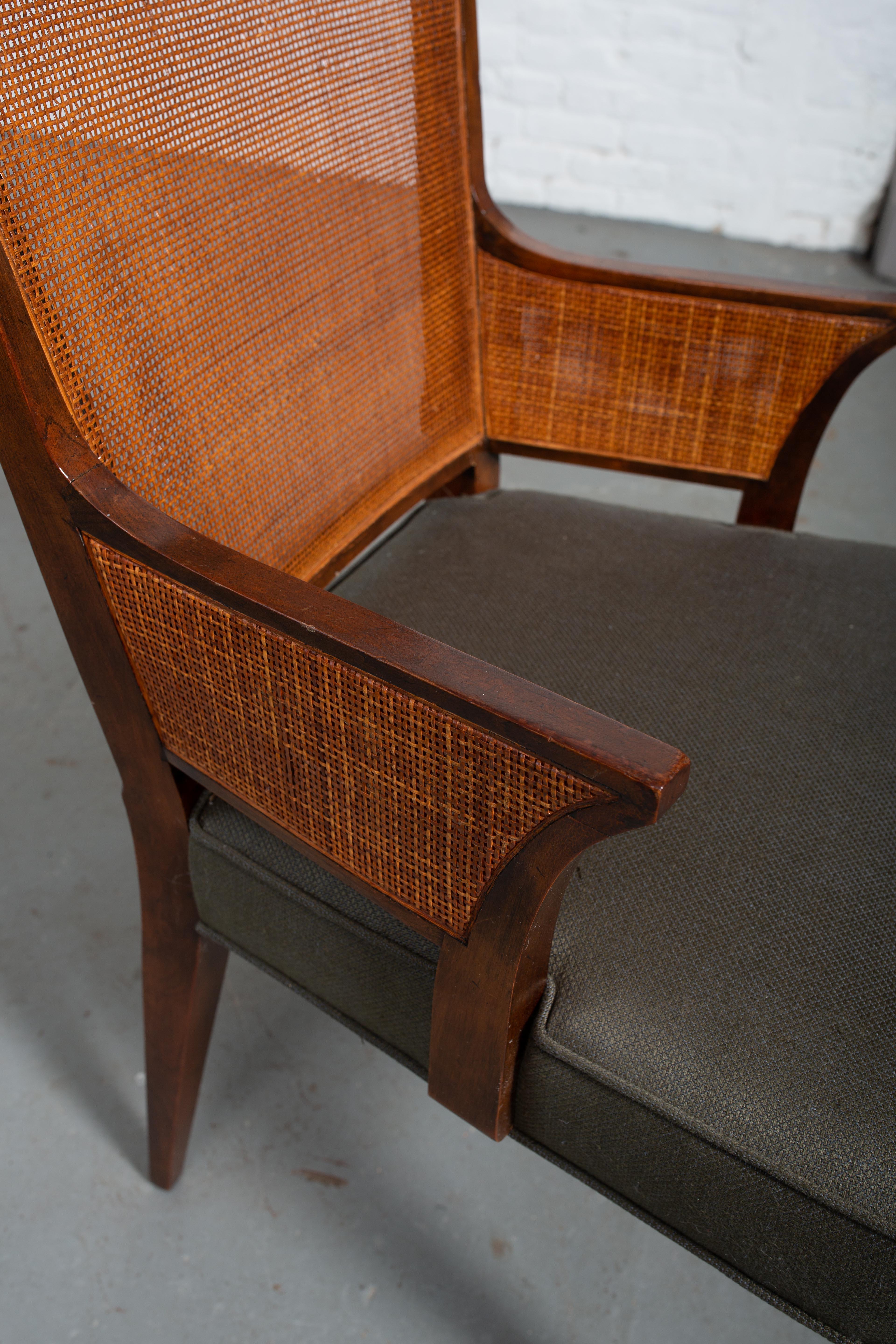 American 6 Baker Mid-Century Modern Cane Back Dining Chairs Attributed to Harvey Probber