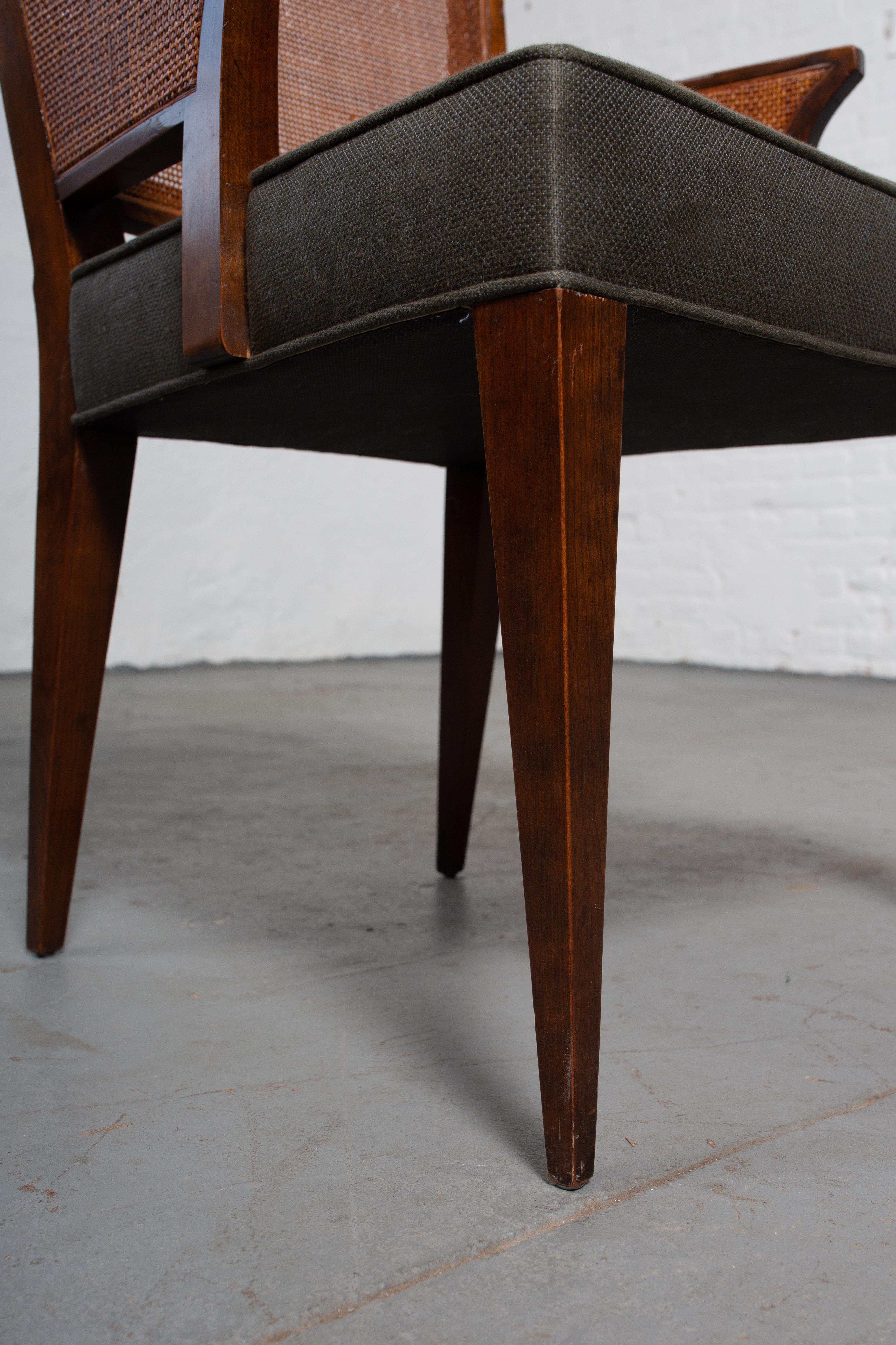 6 Baker Mid-Century Modern Cane Back Dining Chairs Attributed to Harvey Probber 1