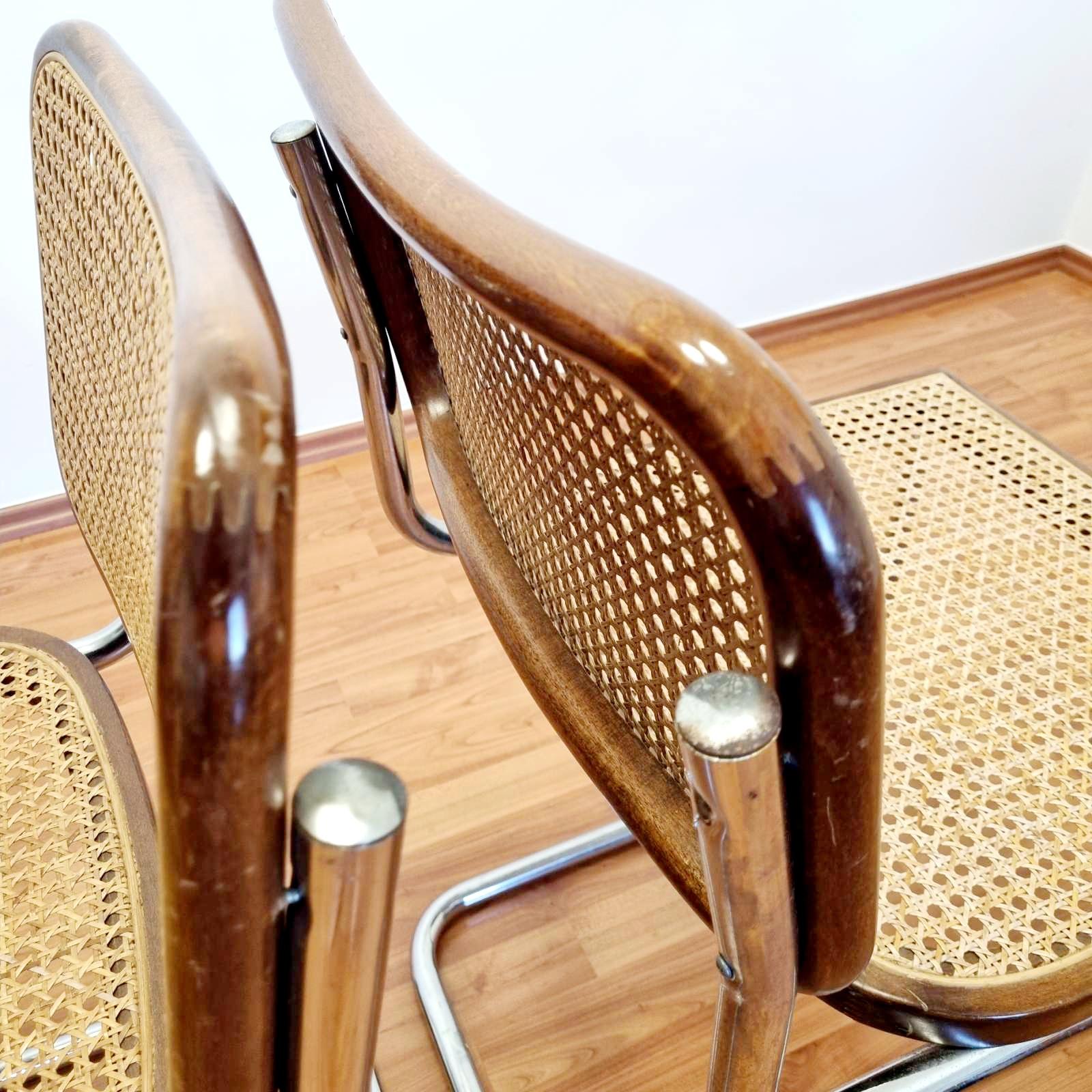 Set of 6 Mid Century Modern Cesca Chairs Designed by Marcel Breuer, Italy 80s 4