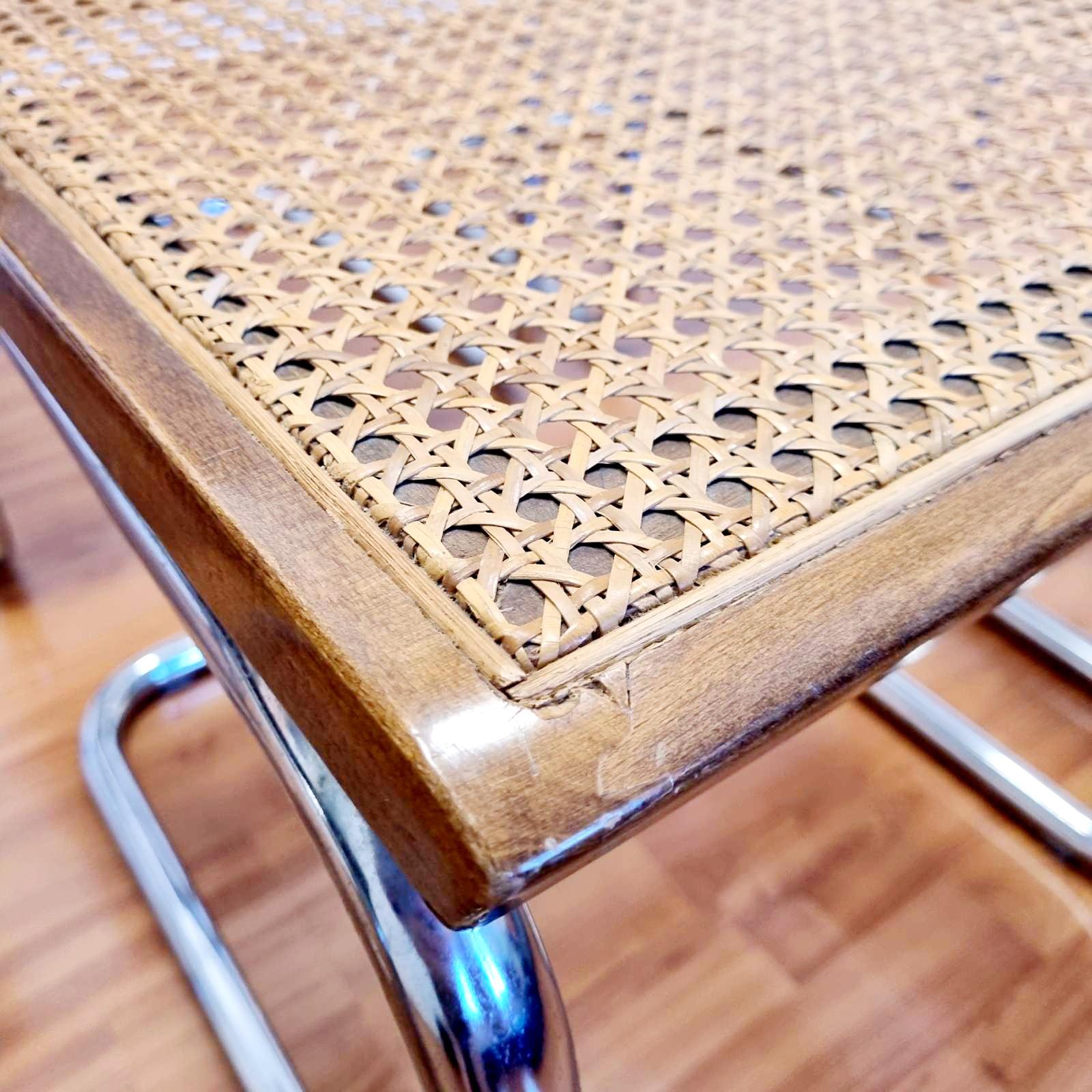 Set of 6 Mid Century Modern Cesca Chairs Designed by Marcel Breuer, Italy 80s 8