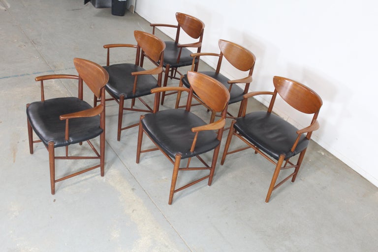 Set of 6 Mid-Century Modern Danish Modern Peter Hvidt Teak Dining Chairs For Sale 8
