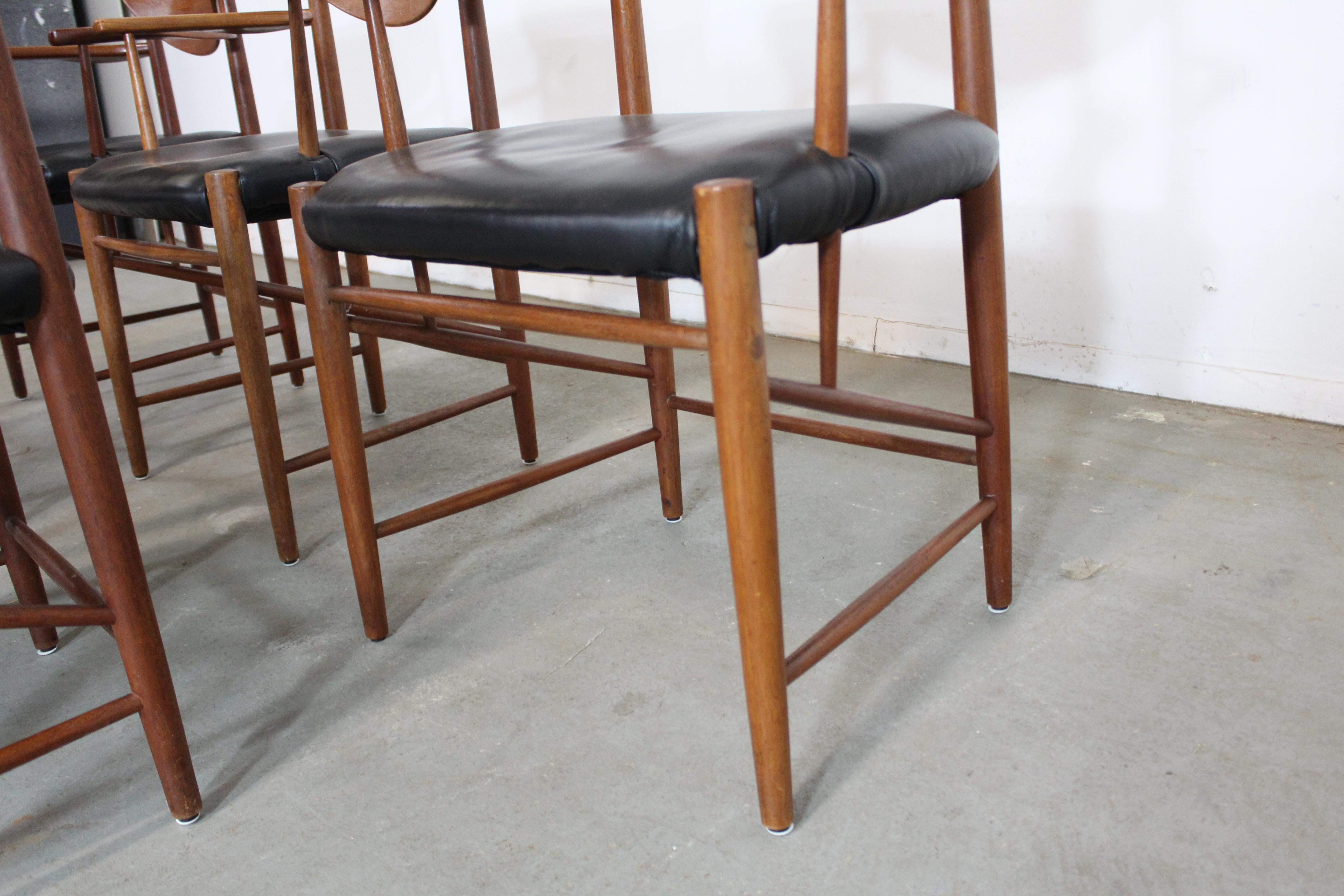 Lot de 6 chaises de salle à manger en teck Peter Hvidt, de style moderne du milieu du siècle. en vente 2