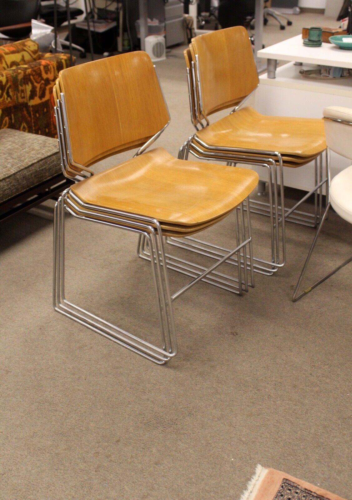 Set of 6 Mid-Century Modern David Rowland Bentwood Stackable Chairs 4