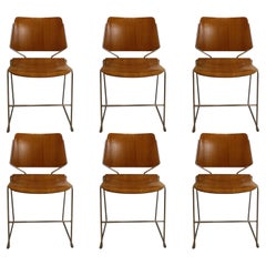 Set of 6 Mid-Century Modern David Rowland Bentwood Stackable Chairs