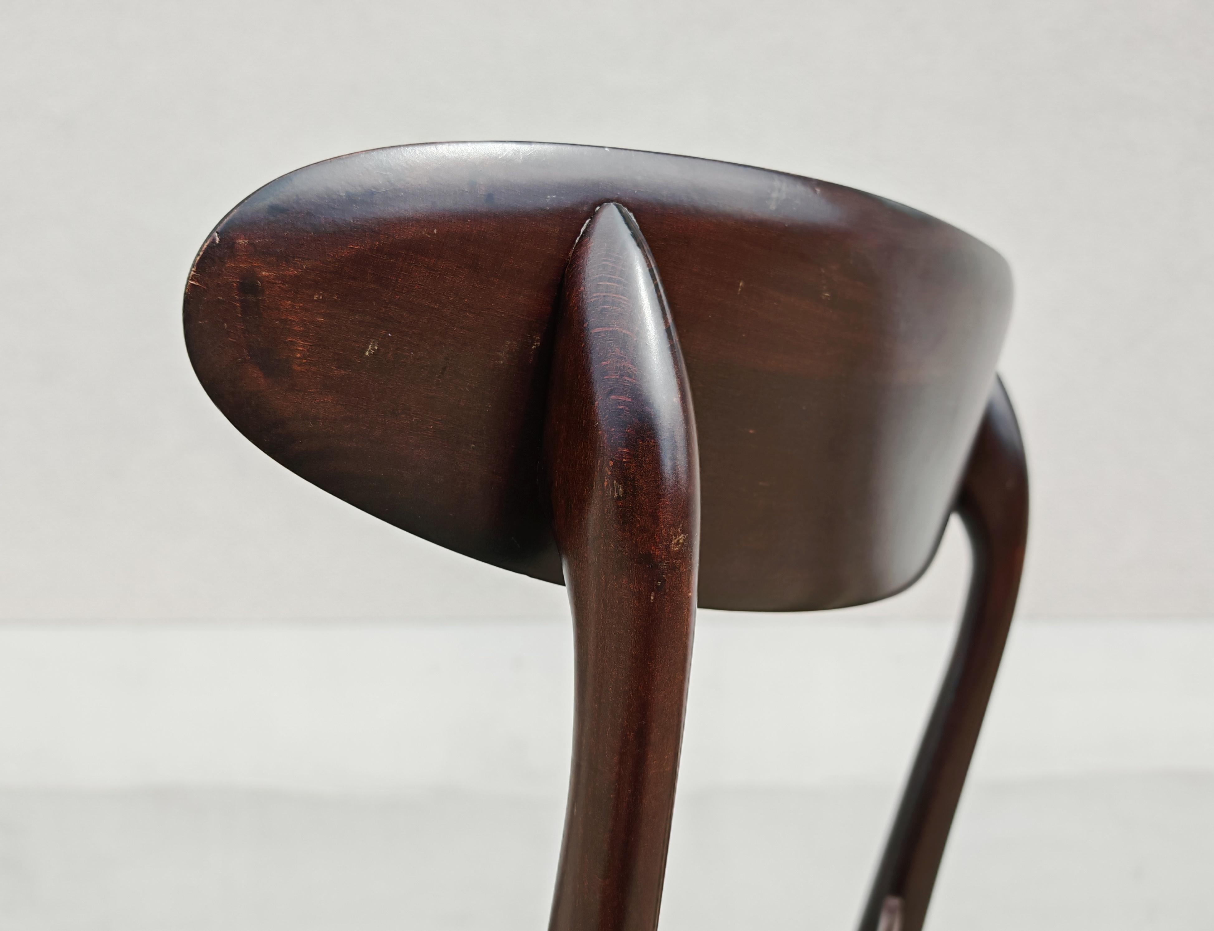 Satz von 6 Mid Century Modern Esszimmerstühlen nach Ico Parisi, Italien 1950er Jahre im Angebot 7