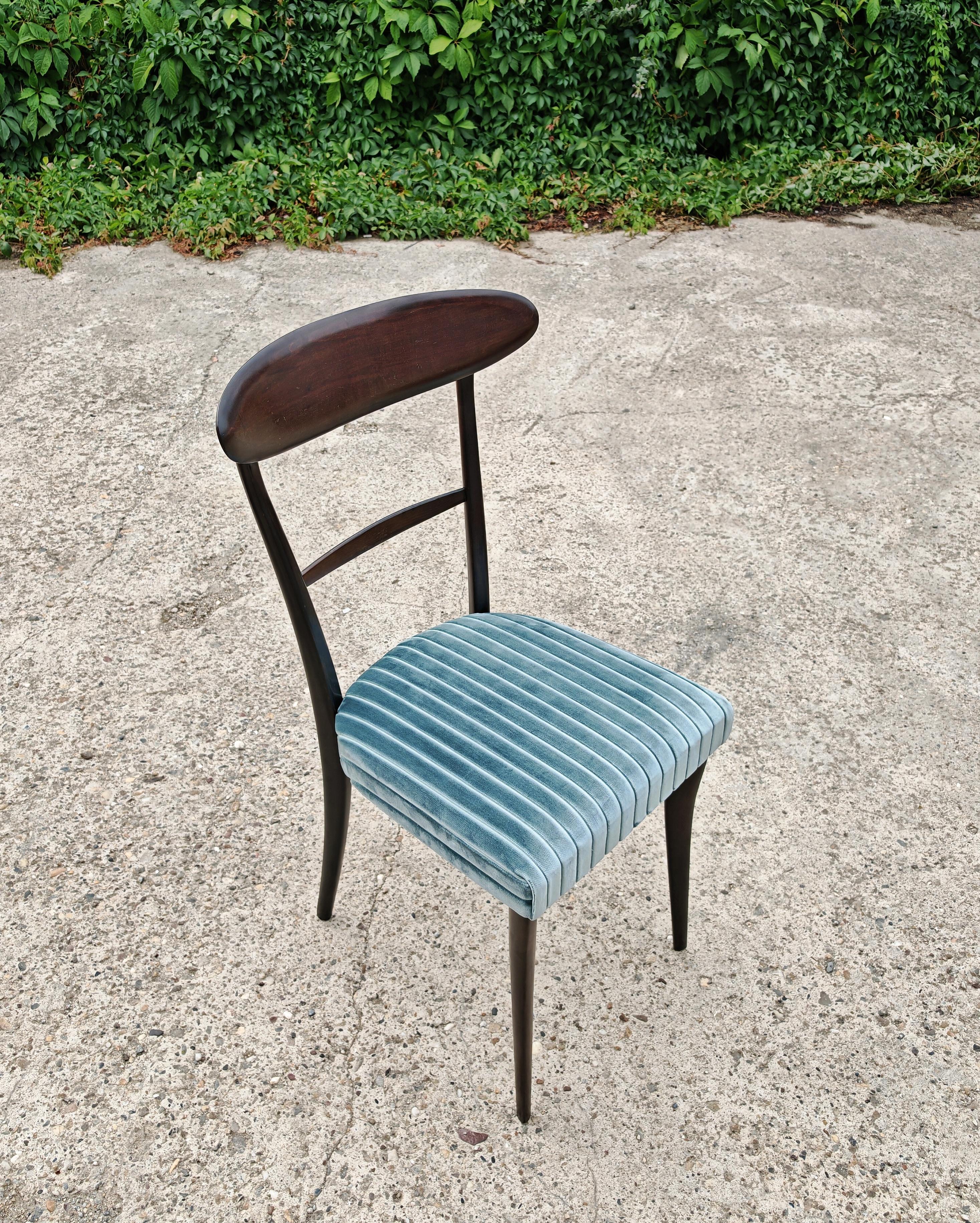 Satz von 6 Mid Century Modern Esszimmerstühlen nach Ico Parisi, Italien 1950er Jahre im Zustand „Hervorragend“ im Angebot in Beograd, RS